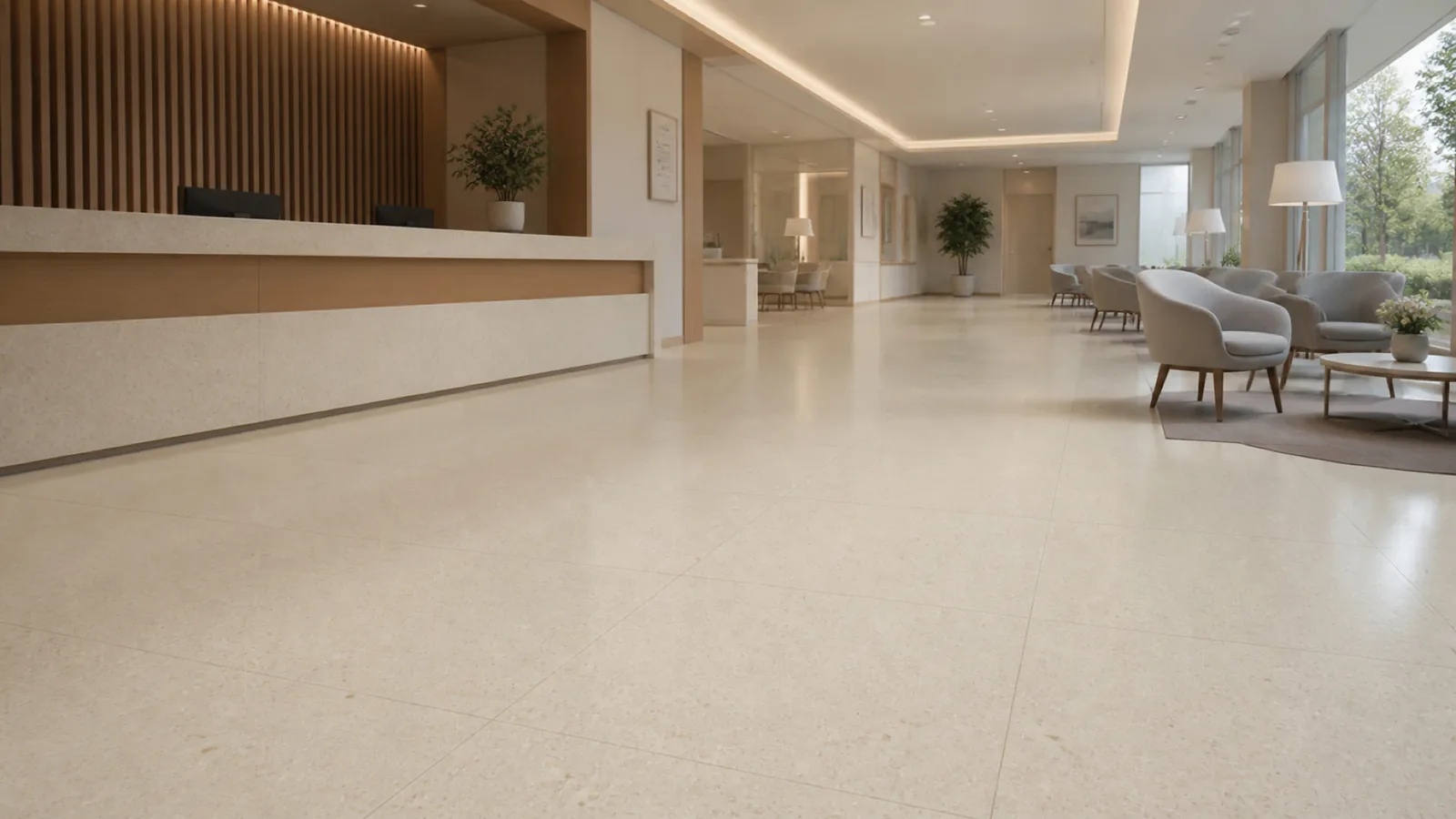 Warm Cream Subtle Fine-Grain Sintered Stone Slab for Hospitals and Schools thumbnail 3