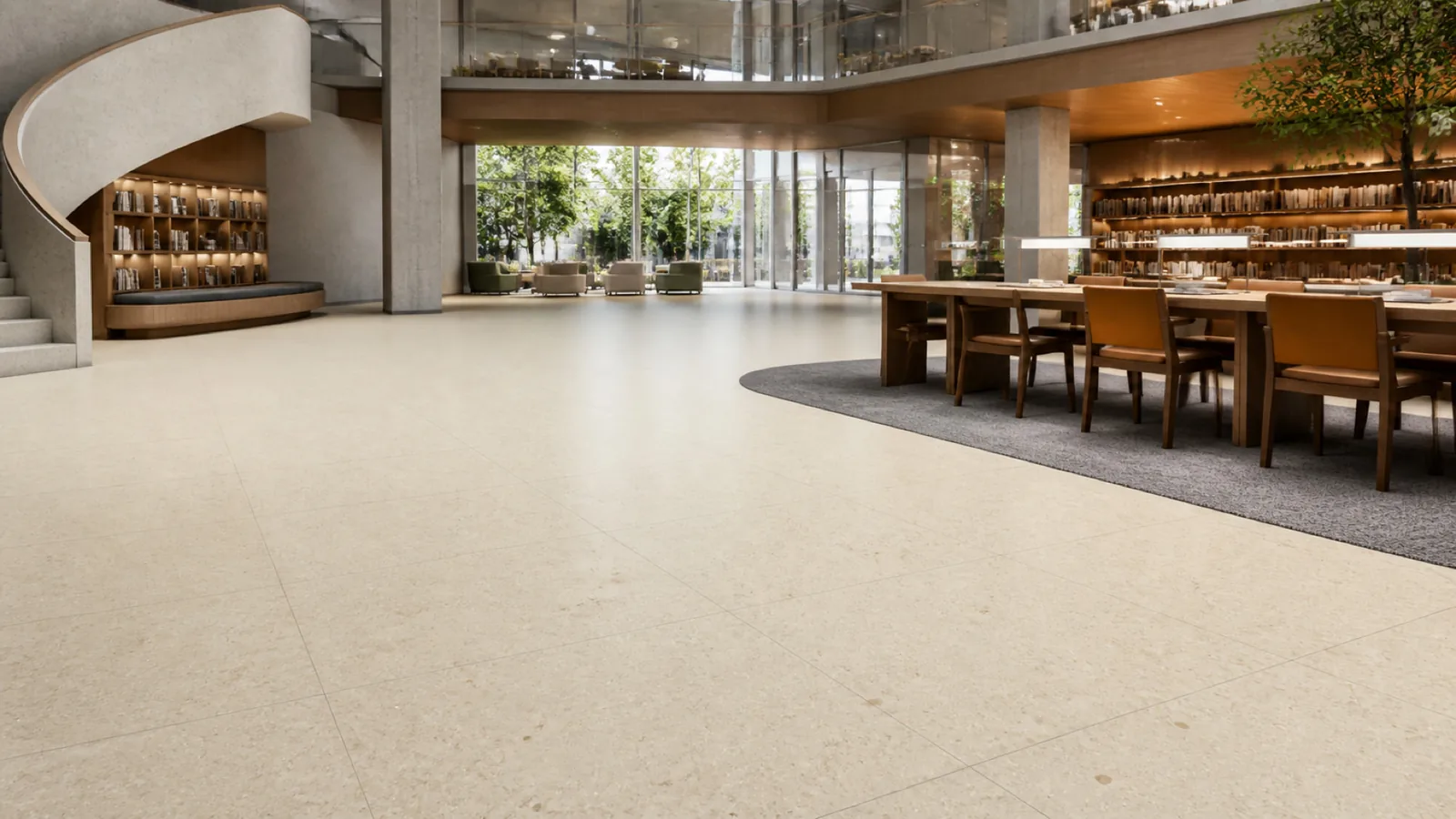 Warm Cream Subtle Fine-Grain Sintered Stone Slab for Hospitals and Schools thumbnail 5