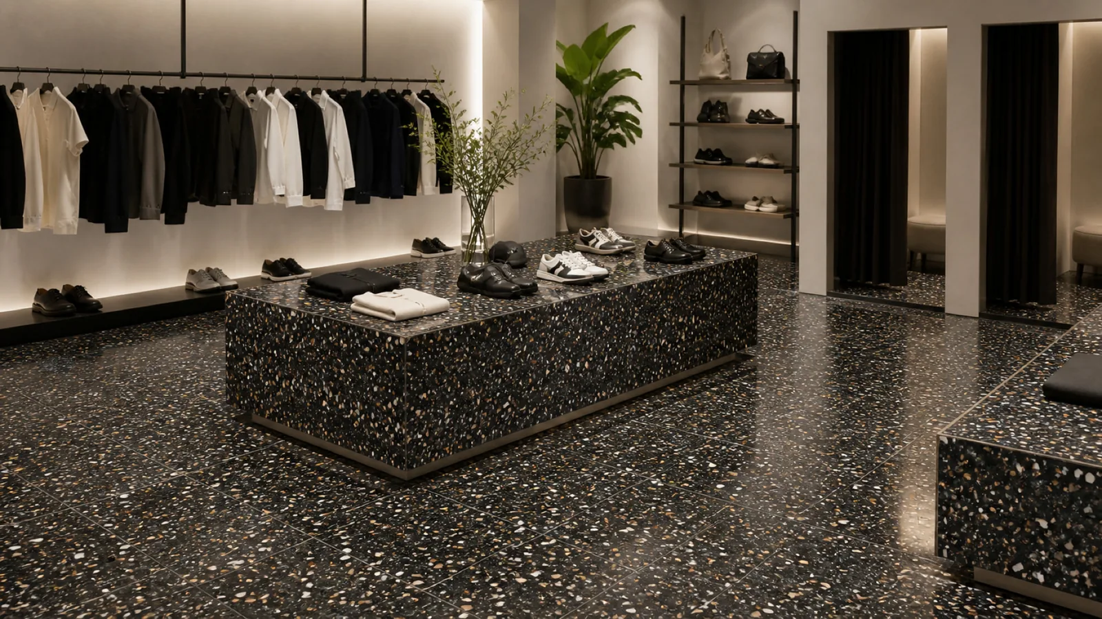Black Large Multicolor-Chip Sintered Stone Slab for Online Celebrity Stores thumbnail 4