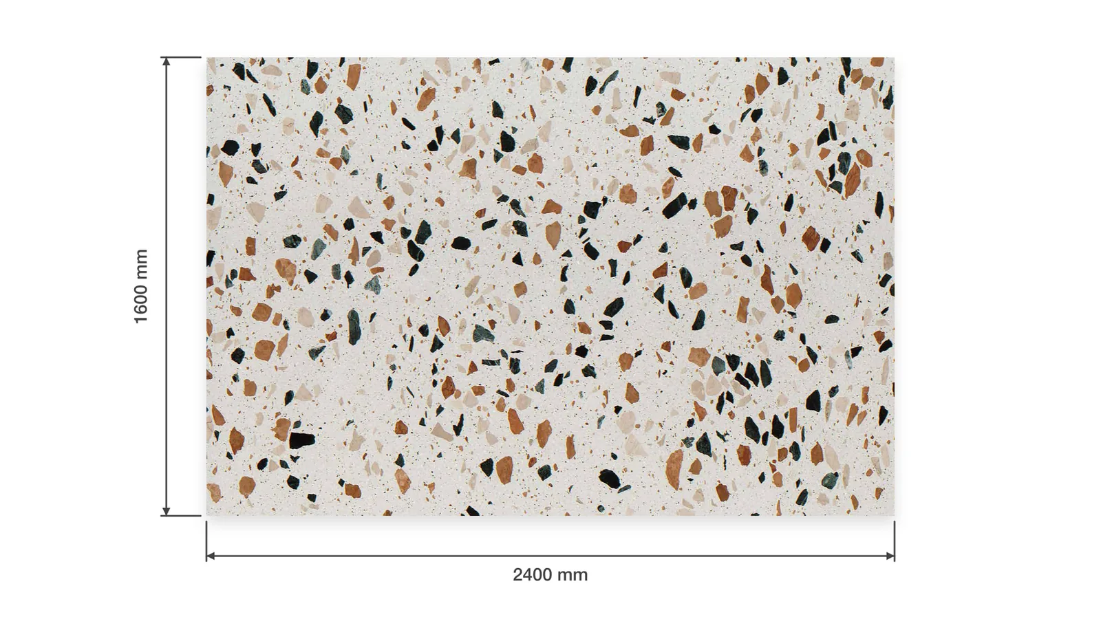 White Large Multicolor-Chip Sintered Stone Slab for Furniture Countertops thumbnail 2