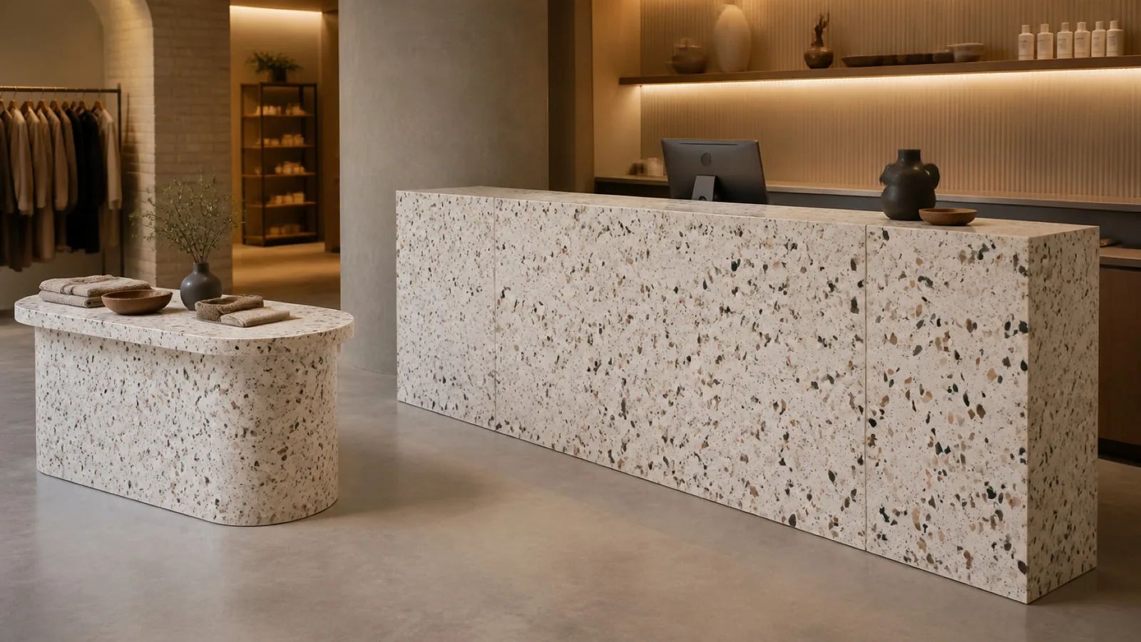 White Large Multicolor-Chip Sintered Stone Slab for Furniture Countertops thumbnail 5