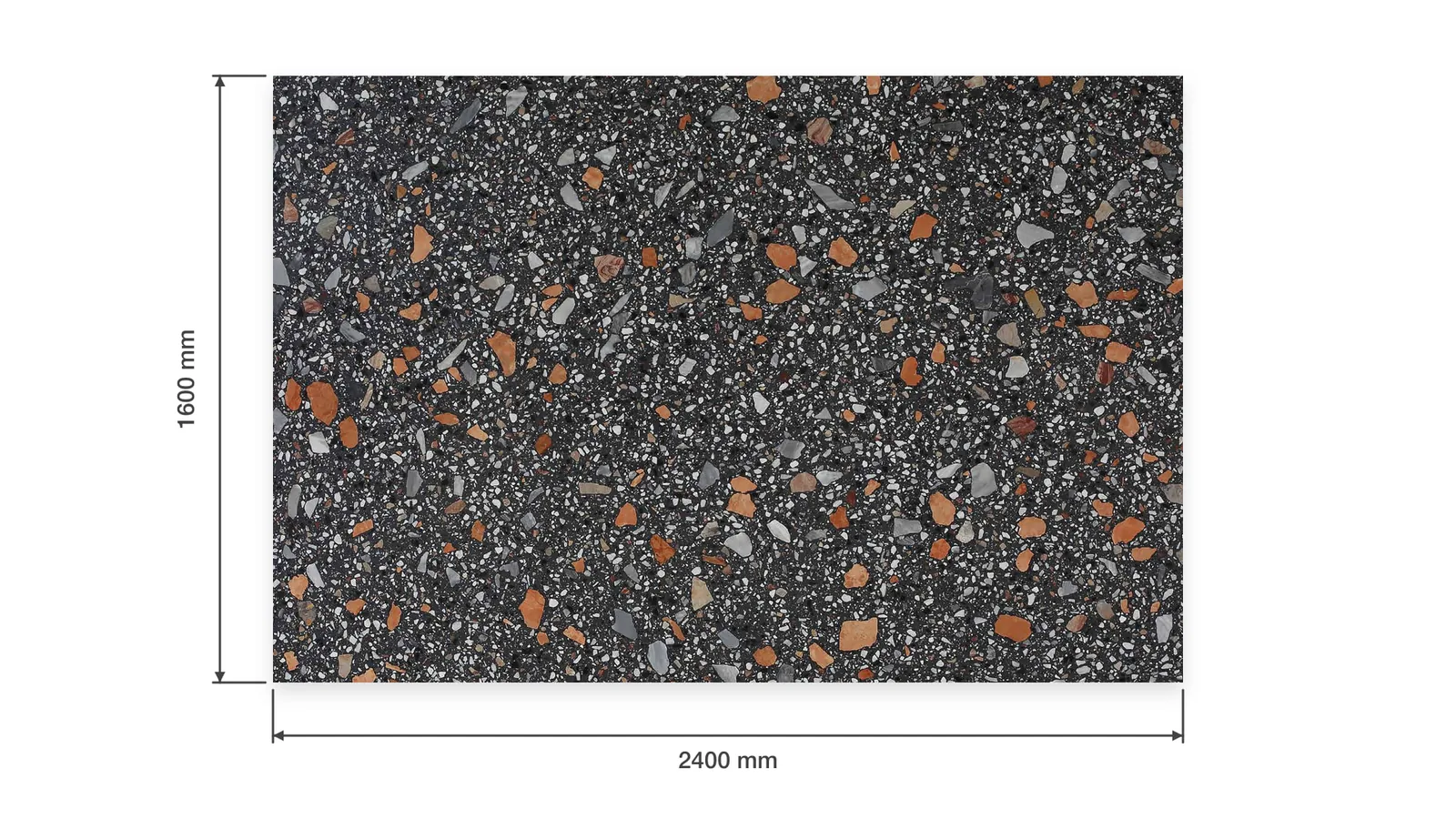 Charcoal Large Terracotta-Chip Sintered Stone Slab for Business Spaces thumbnail 2