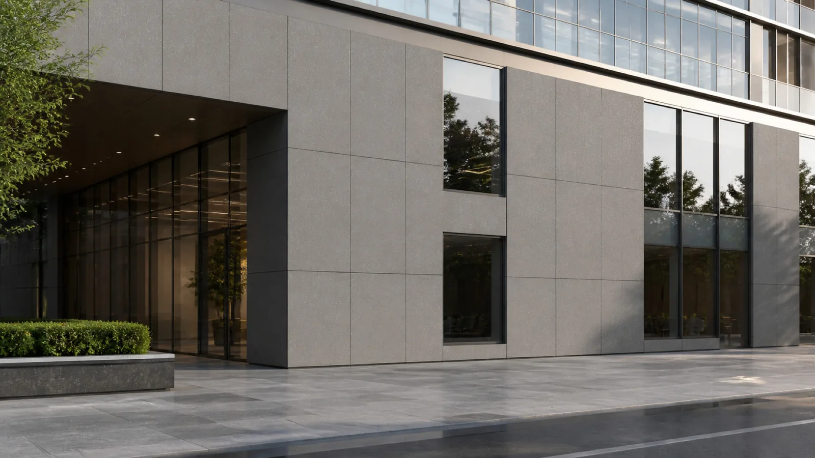 Warm Gray Minimal Fine-Grain Sintered Stone Slab for Exterior Walls thumbnail 3