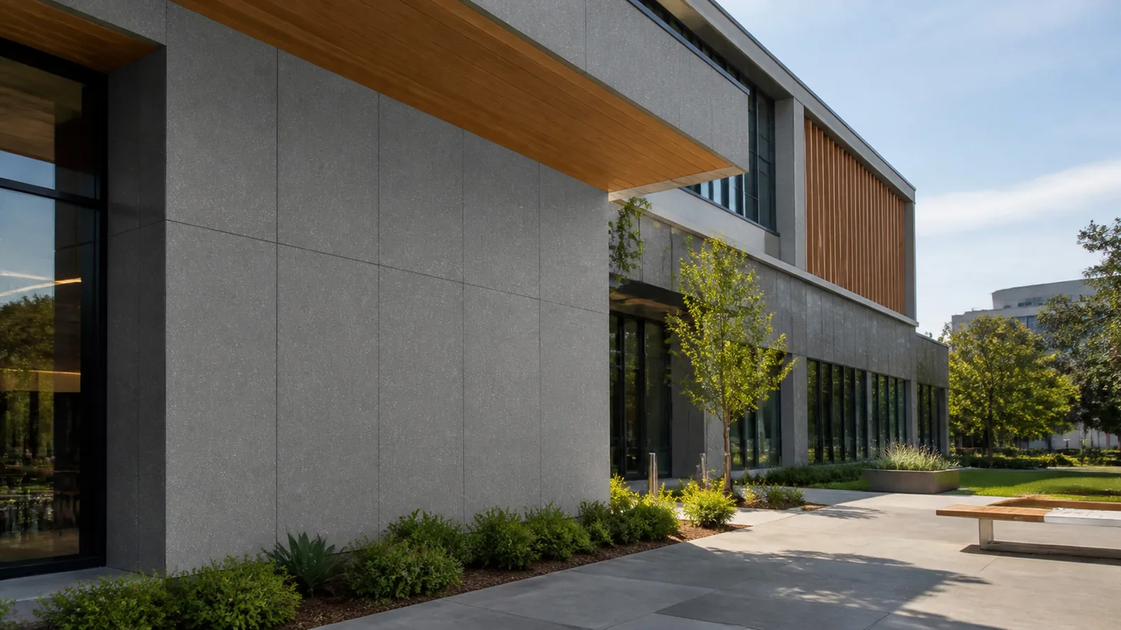 Warm Gray Minimal Fine-Grain Sintered Stone Slab for Exterior Walls thumbnail 4