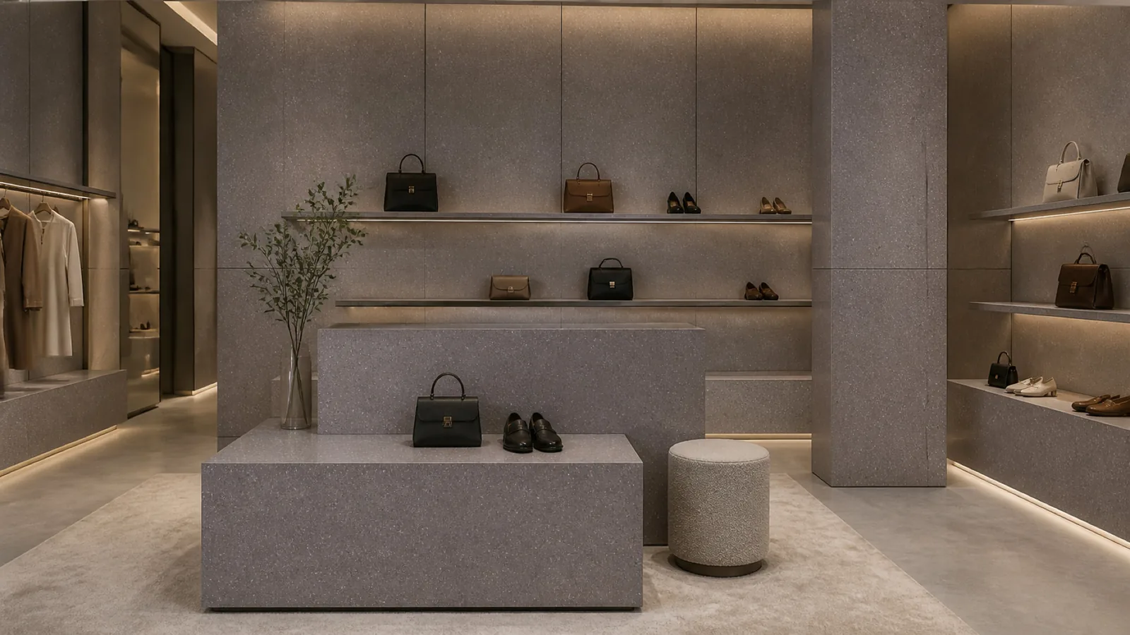 Mauve Taupe Soft Fine-Grain Sintered Stone Slab for Shelves and Consoles thumbnail 3