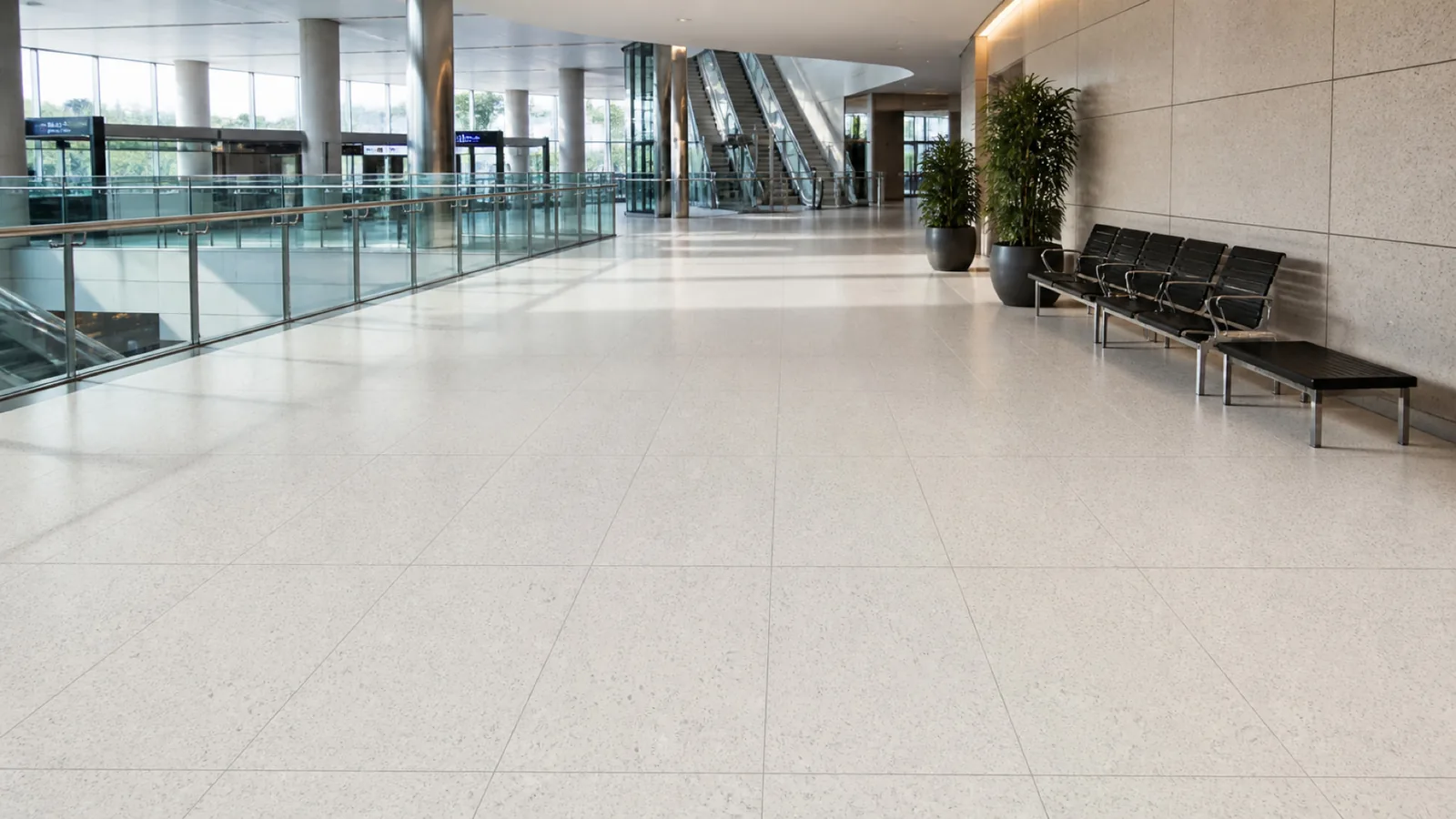 Cool White Fine Gray-Speckled Sintered Stone Slab for Floors and Stairs thumbnail 5