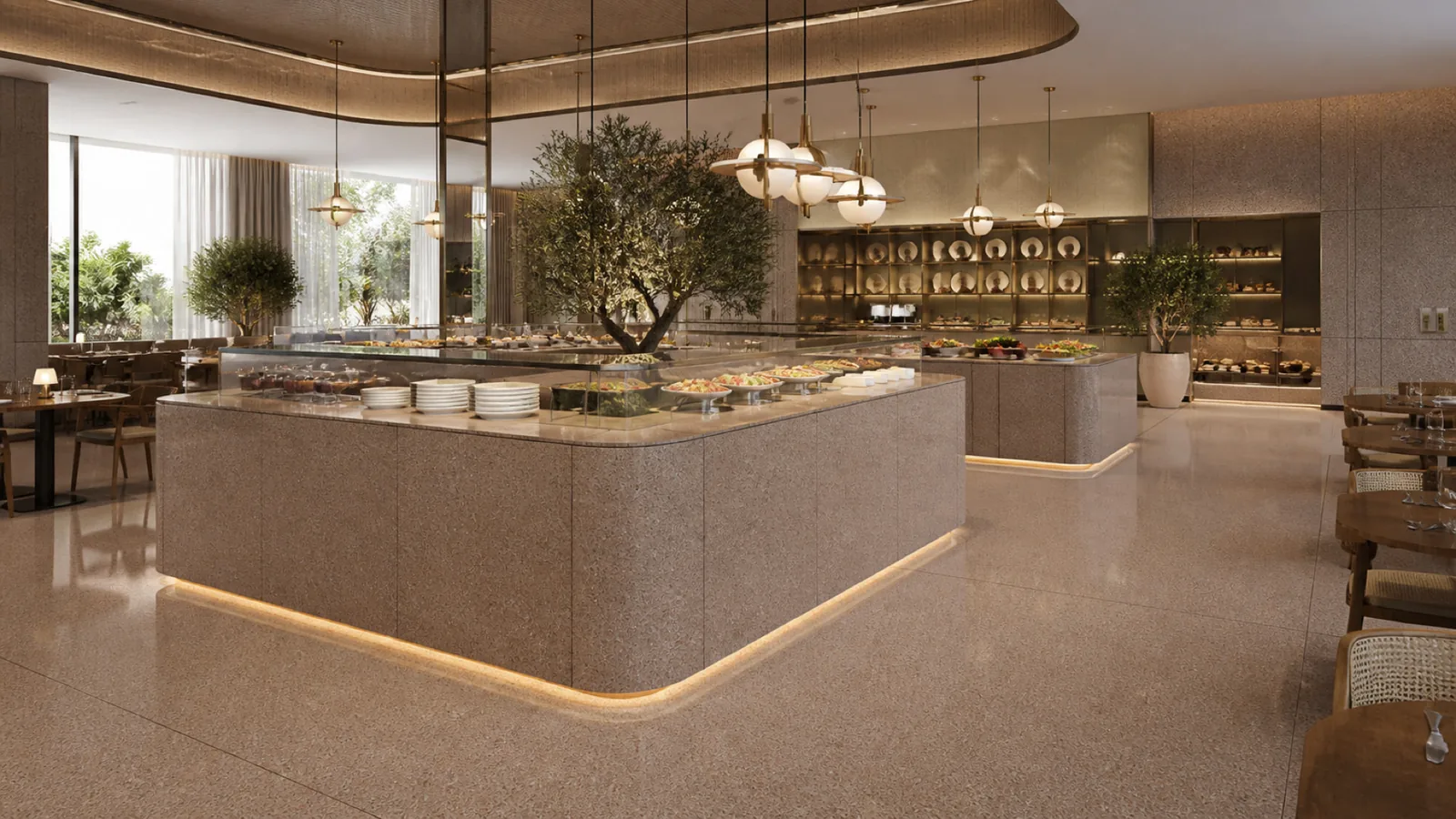 Cocoa Brown Fine-Speckled Sintered Stone Slab for Catering Spaces thumbnail 5