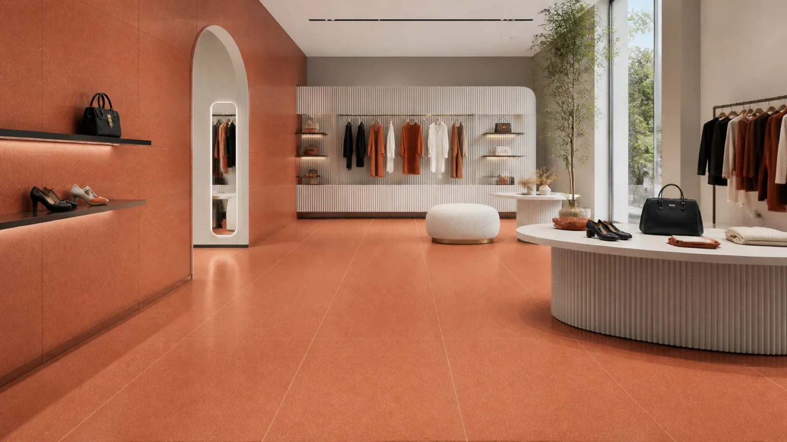 Burnt Orange Soft Fine-Grain Sintered Stone Slab for Online Celebrity Stores thumbnail 4
