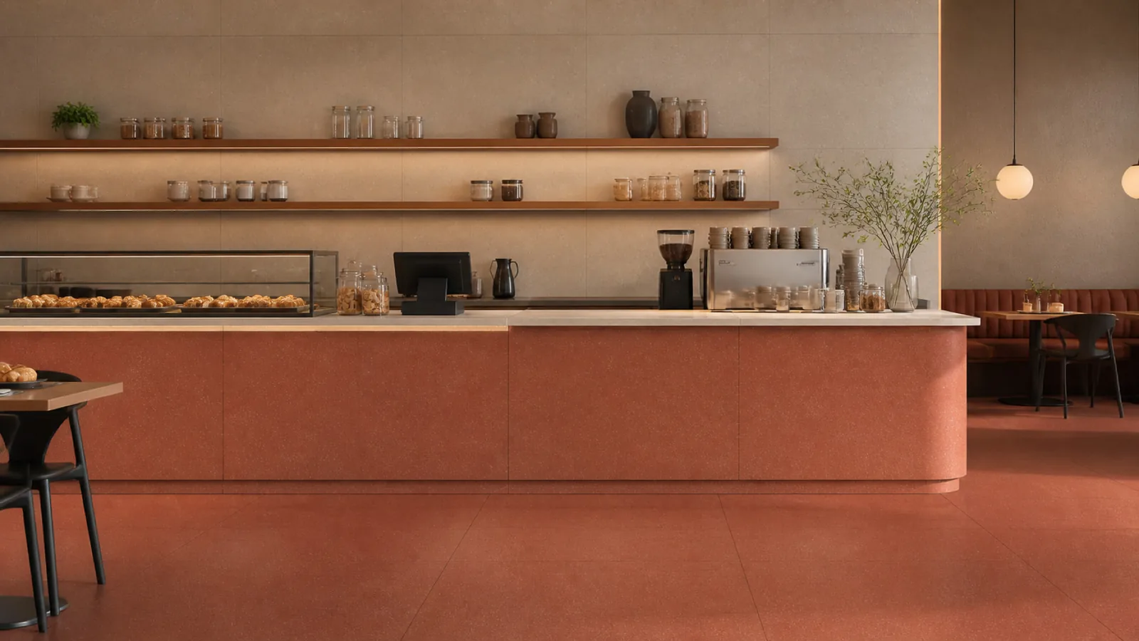 Burnt Orange Soft Fine-Grain Sintered Stone Slab for Online Celebrity Stores thumbnail 5