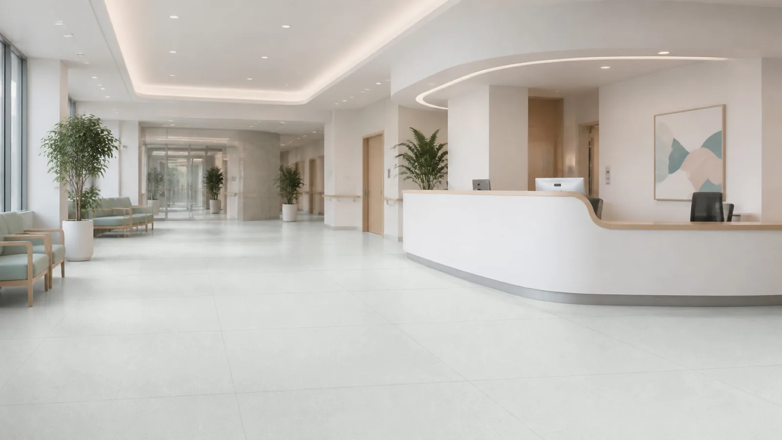 Pale Mint Minimal Fine-Grain Sintered Stone Slab for Hospitals and Schools thumbnail 3
