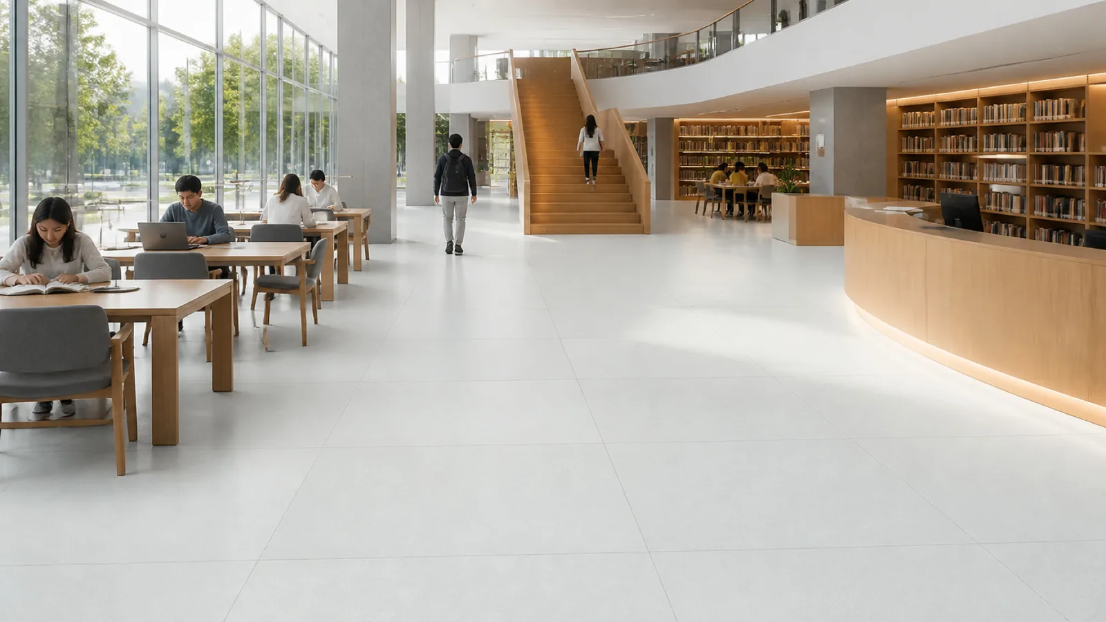 Pale Mint Minimal Fine-Grain Sintered Stone Slab for Hospitals and Schools thumbnail 5