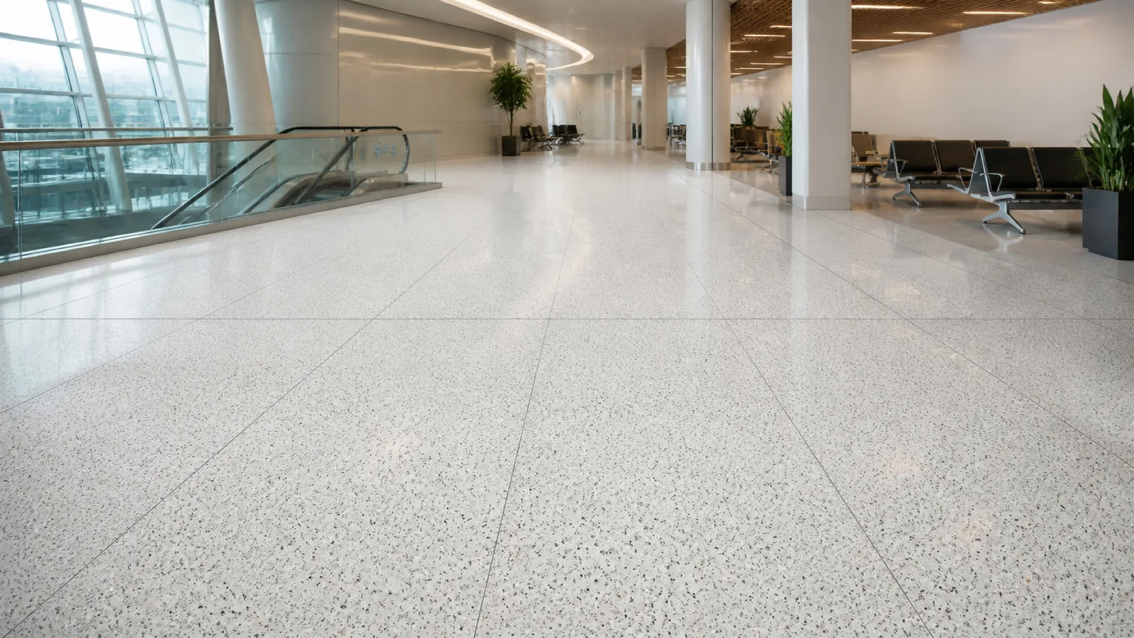 White Dense Black-Speckled Sintered Stone Slab for Floors and Stairs thumbnail 5