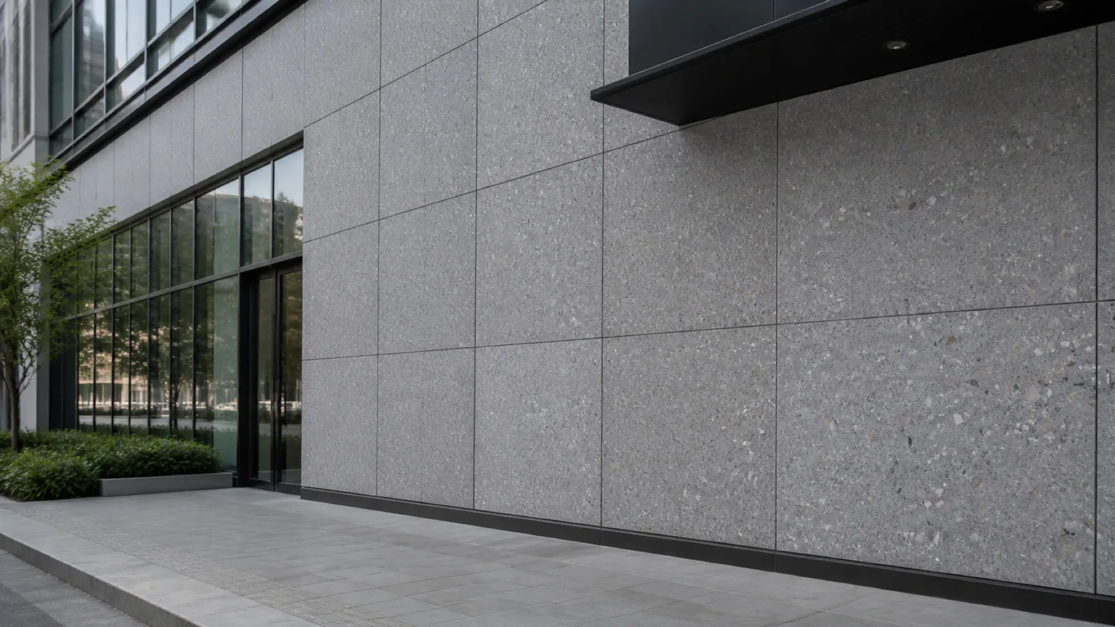 Cool Gray Sparse Medium-Chip Sintered Stone Slab for Exterior Walls thumbnail 3