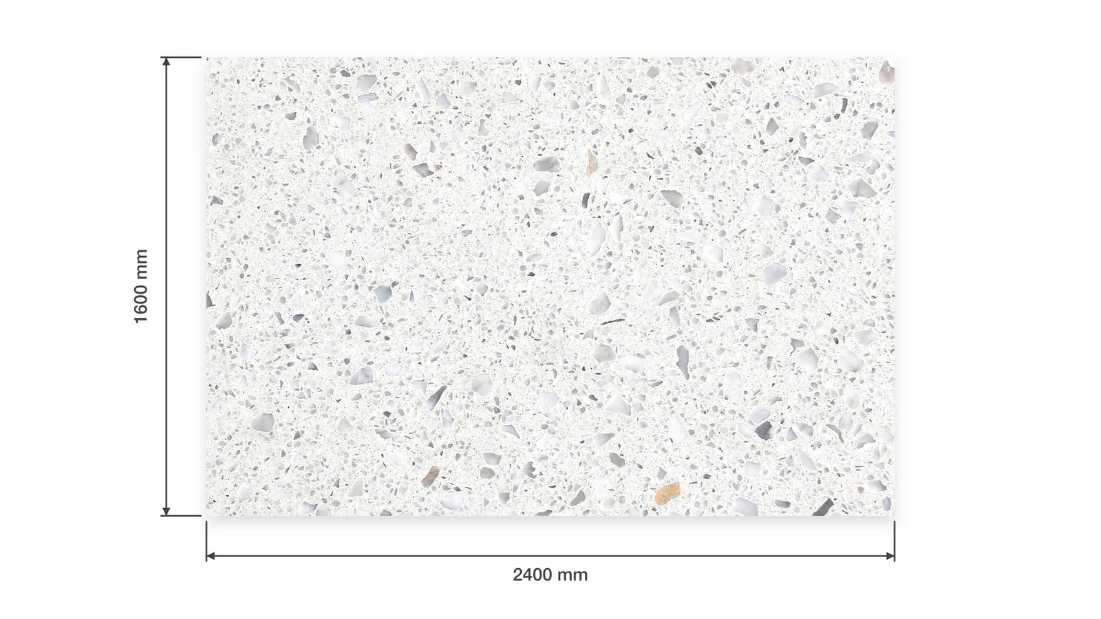 White Large Mixed-Stone-Chip Sintered Stone Slab for Furniture Countertops thumbnail 2