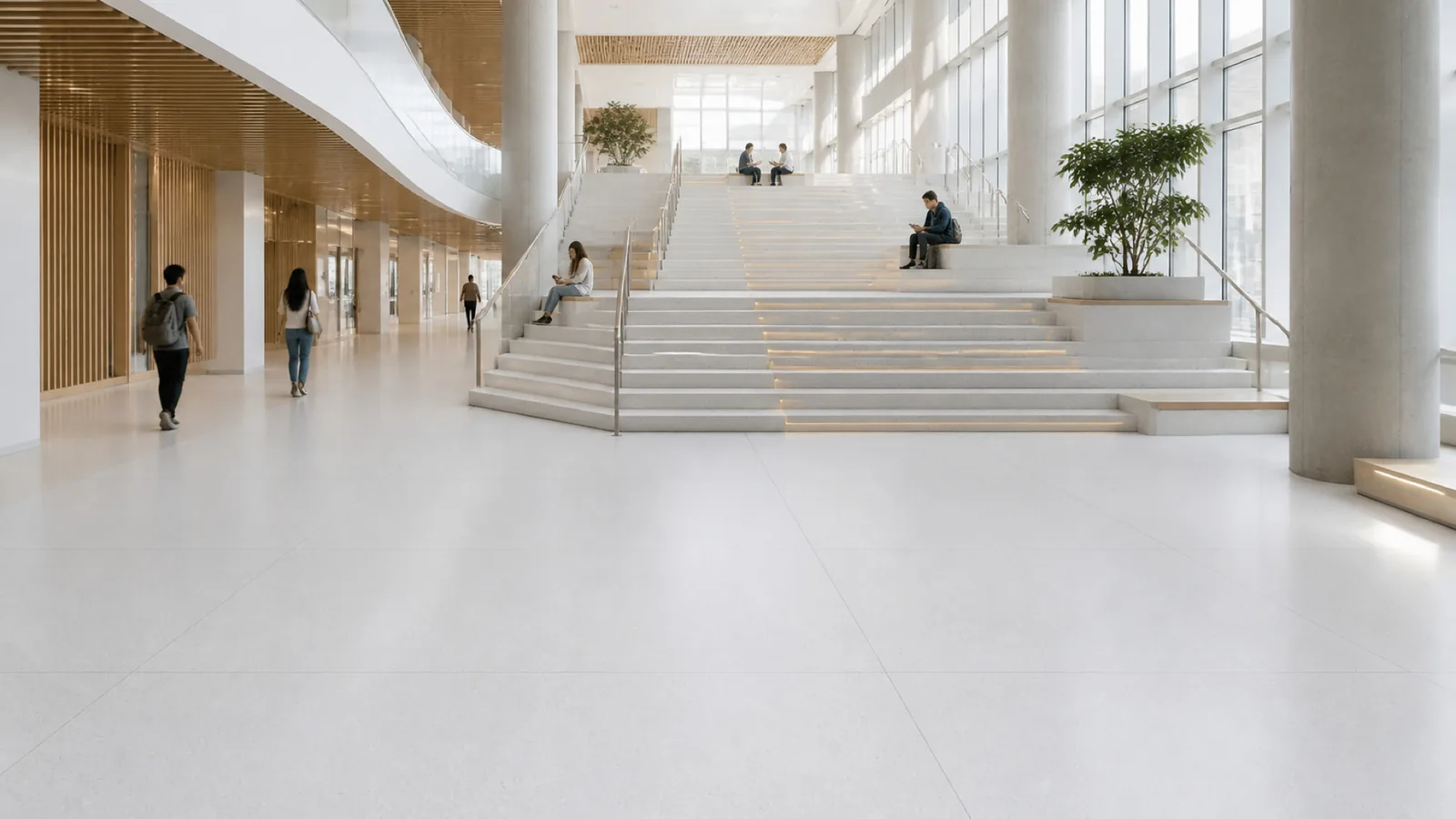 Light Gray Minimal Fine-Grain Sintered Stone Slab for Hospitals and Schools thumbnail 4