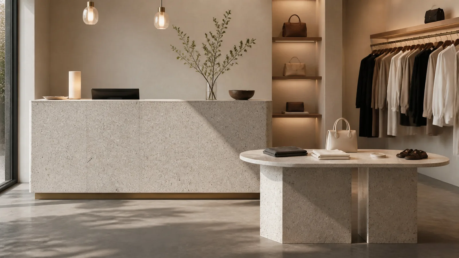 Cream Dense Black-Speckled Sintered Stone Slab for Furniture Countertops thumbnail 5
