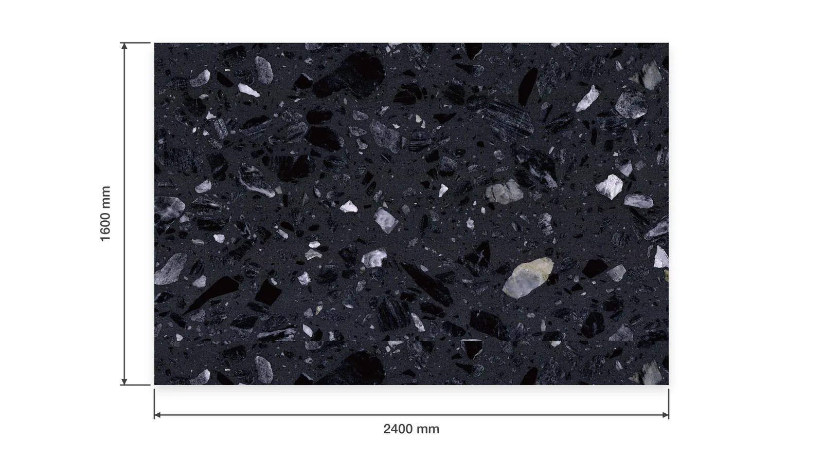 Black Extra-Large Crystal-Chip Sintered Stone Slab for Furniture Countertops thumbnail 2