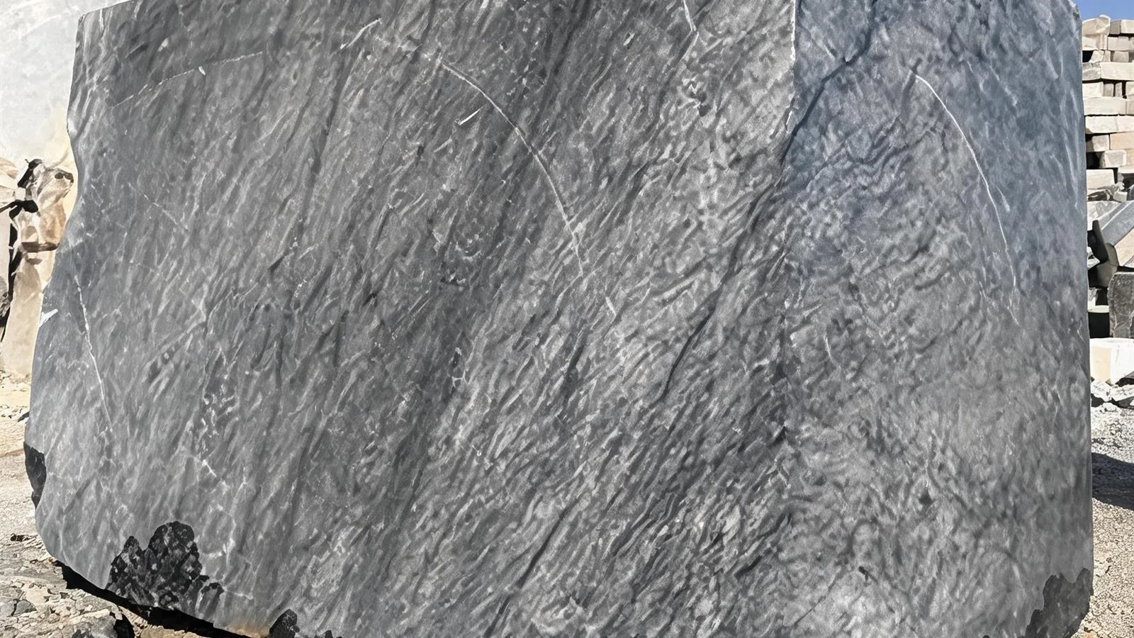Sky Black Marble Blocks Muğla for Quarry Projects