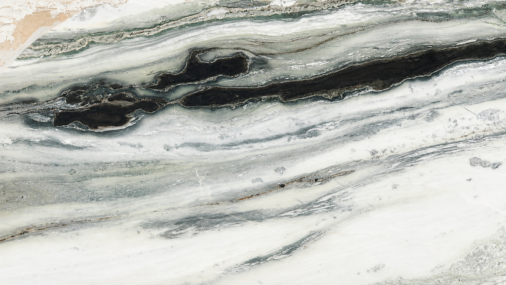 Brazilian Panda White Marble Slabs thumbnail 3