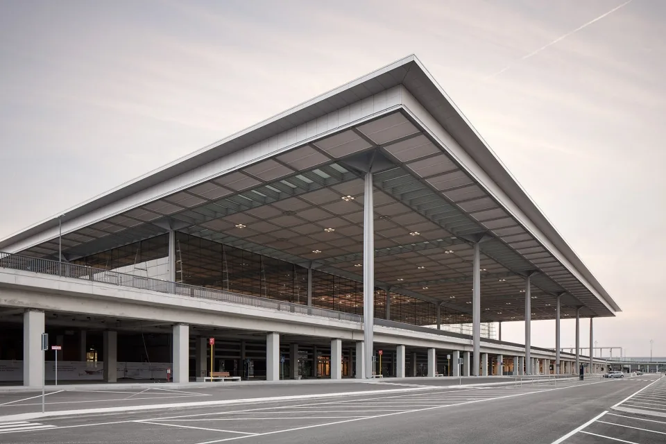 Custom grey natural stone components supplied for Berlin Brandenburg Airport project