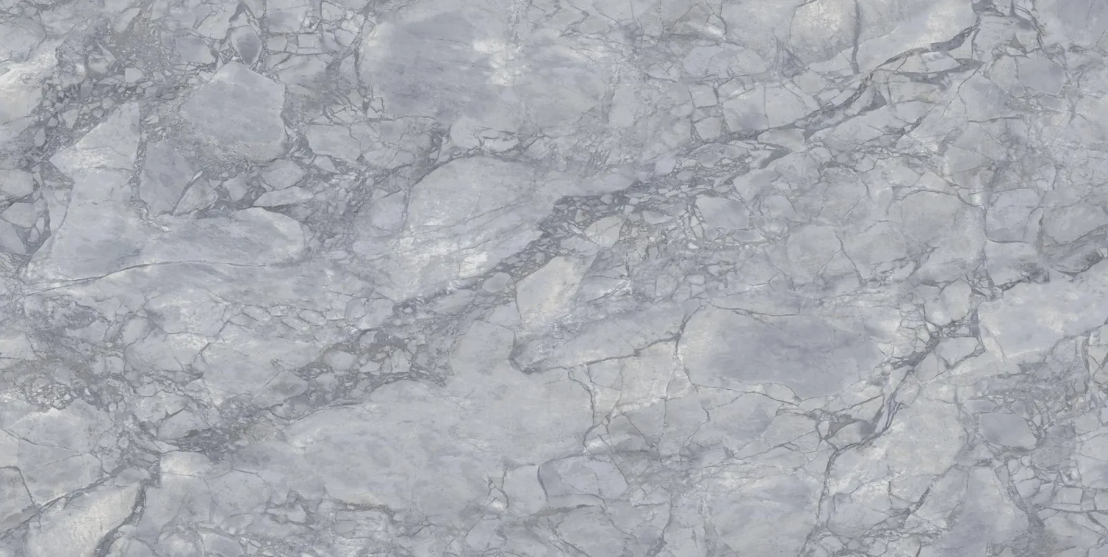 LX9094 Glacier Gray Ice Breccia Engineered Quartz Stone Slab