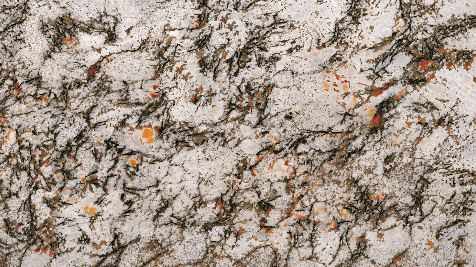 LX9091 Ivory White Charcoal Amber Breccia Engineered Quartz Stone Slab thumbnail 2