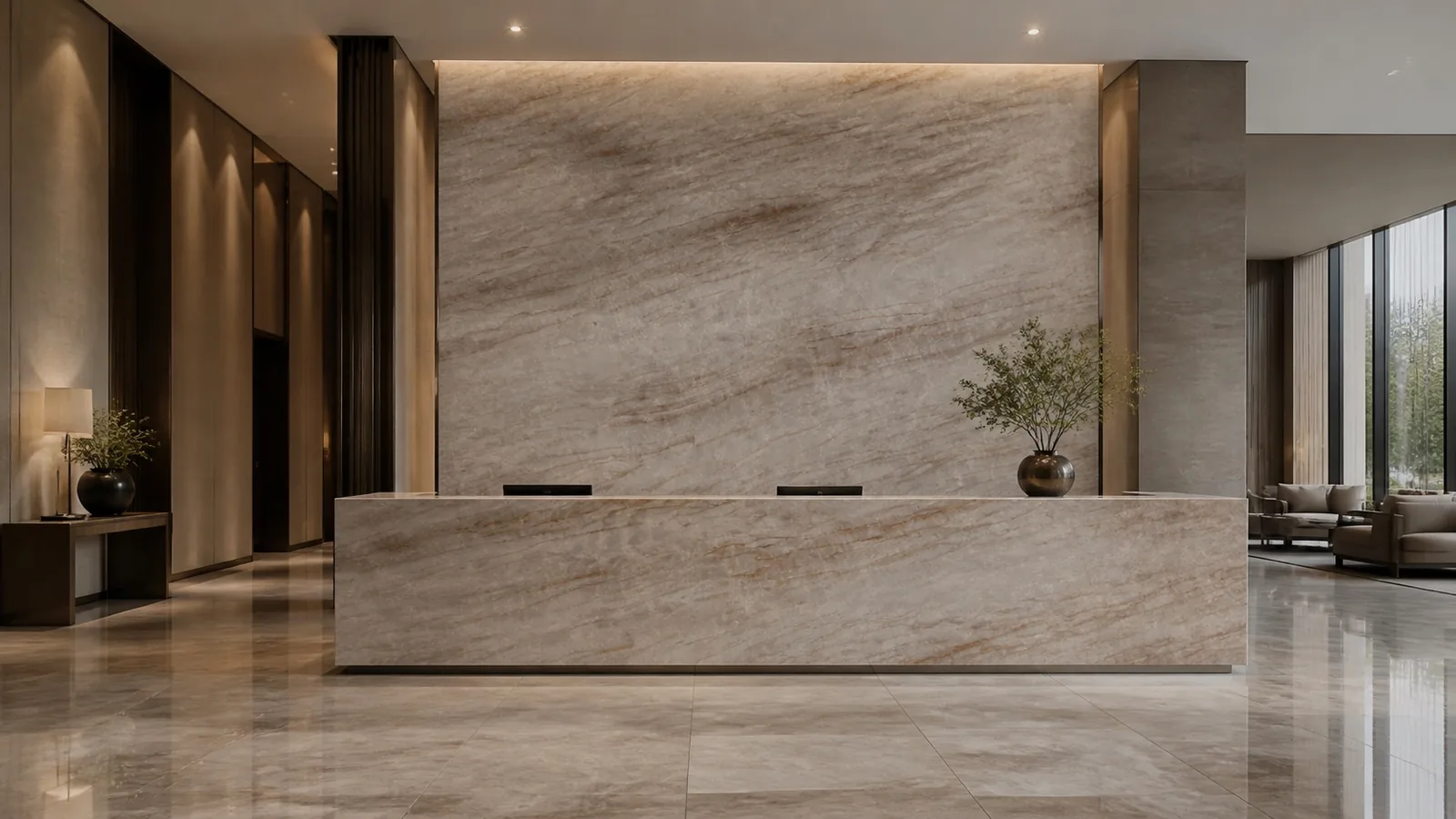 LX9037-1 Taupe Gray Linear Quartzite Engineered Quartz Stone Slab thumbnail 5