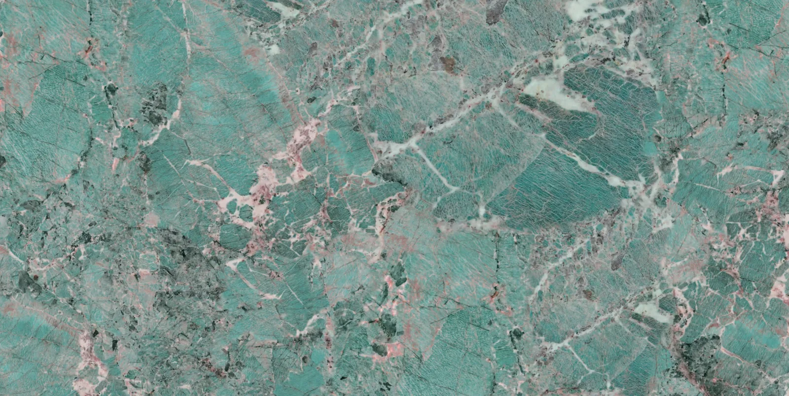 LX9031 Turquoise Green Rose Breccia Engineered Quartz Stone Slab