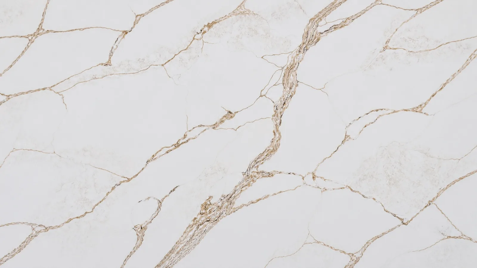 LX7105 Ivory White Gold Calacatta Vein Engineered Quartz Stone Slab thumbnail 2