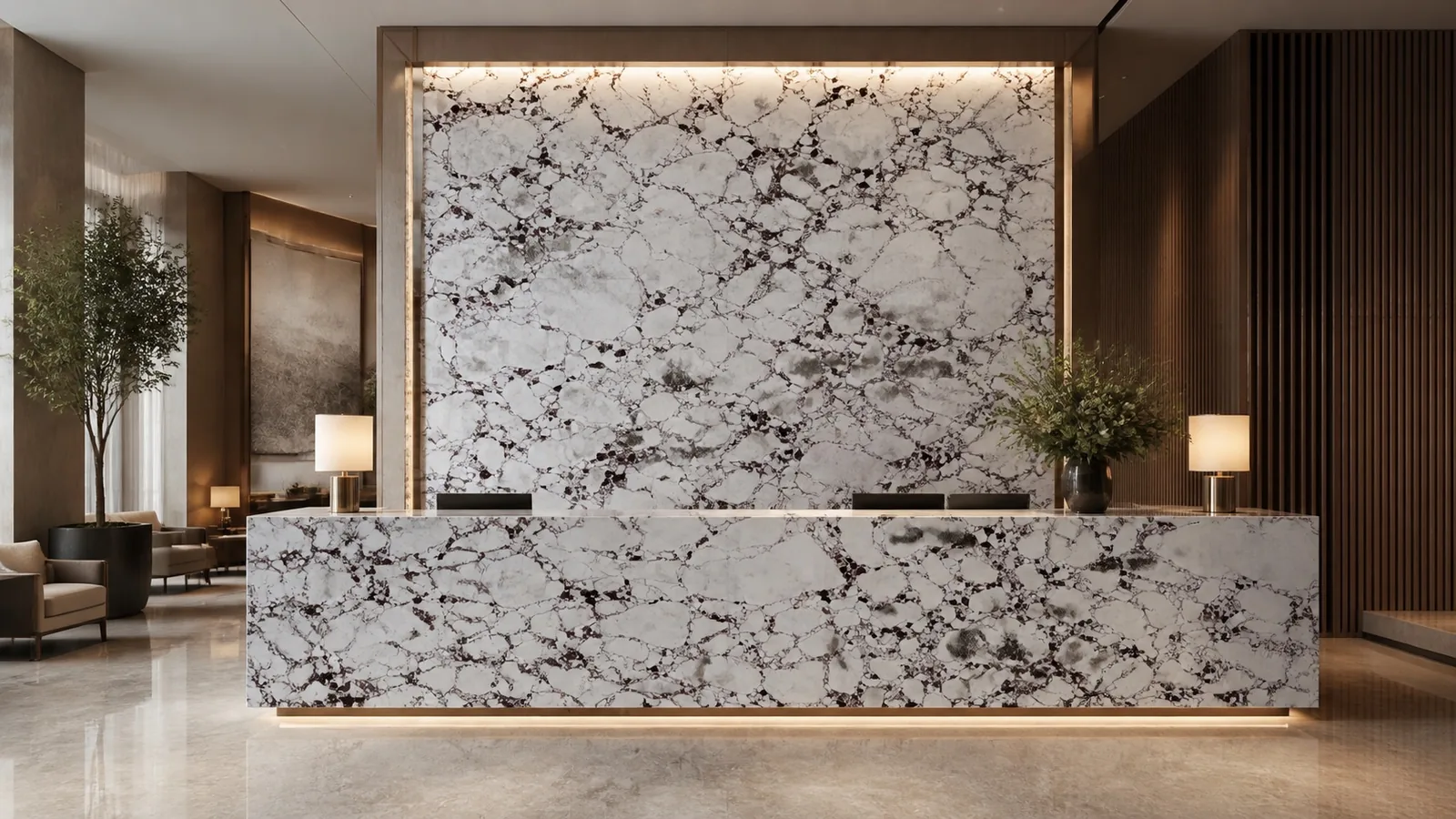 LX7701 White Burgundy Breccia Engineered Quartz Stone Slab thumbnail 5