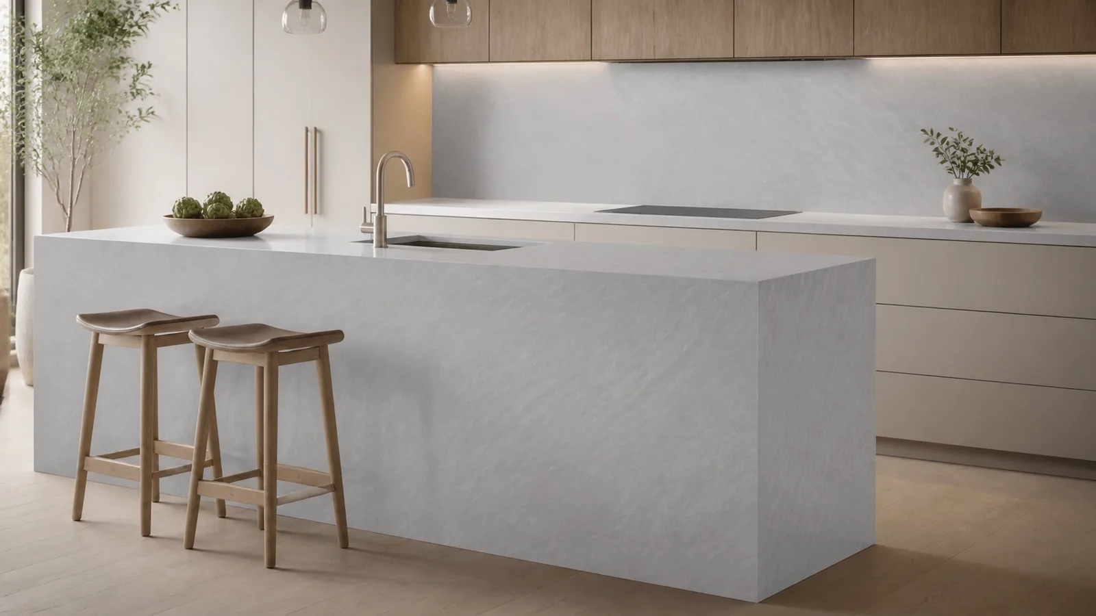 LX7128 Dove Gray Diagonal Brush Vein Engineered Quartz Stone Slab thumbnail 4