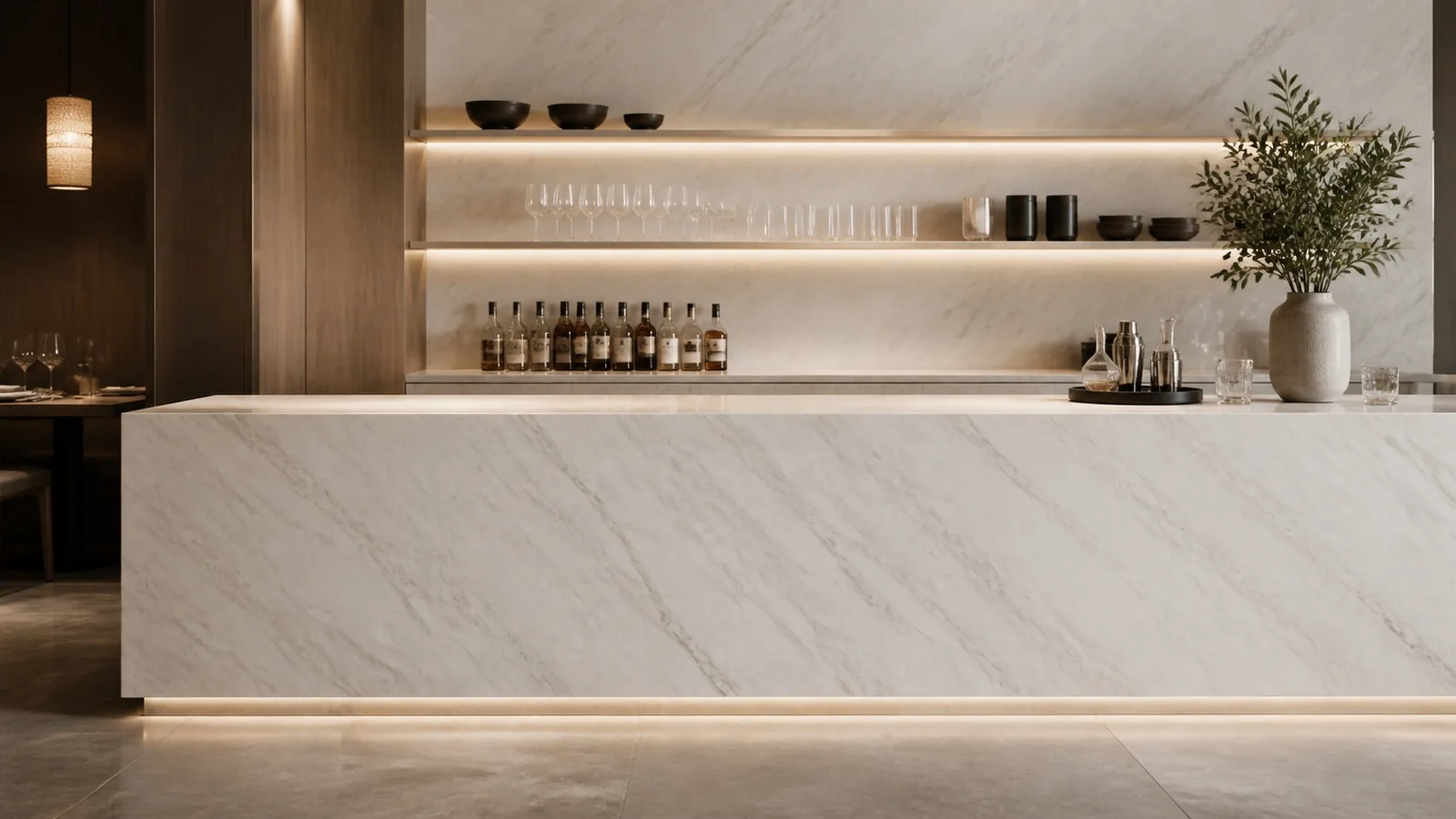 LX7156 White Warm Gray Linear Vein Engineered Quartz Stone Slab thumbnail 5