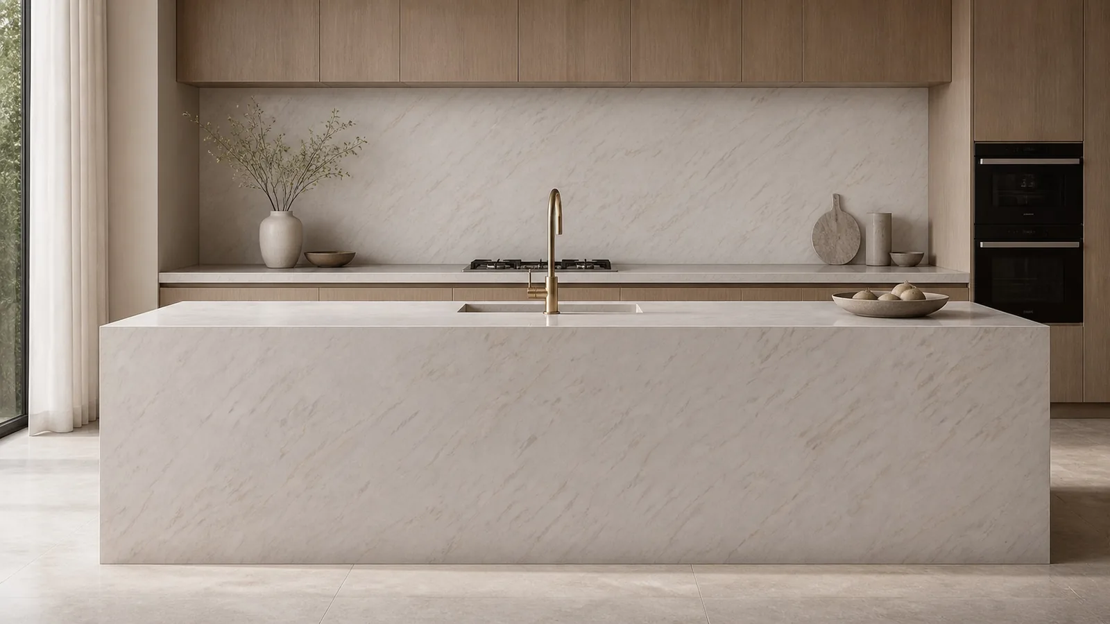 LX7150 Pearl White Gold Feather Vein Engineered Quartz Stone Slab thumbnail 4