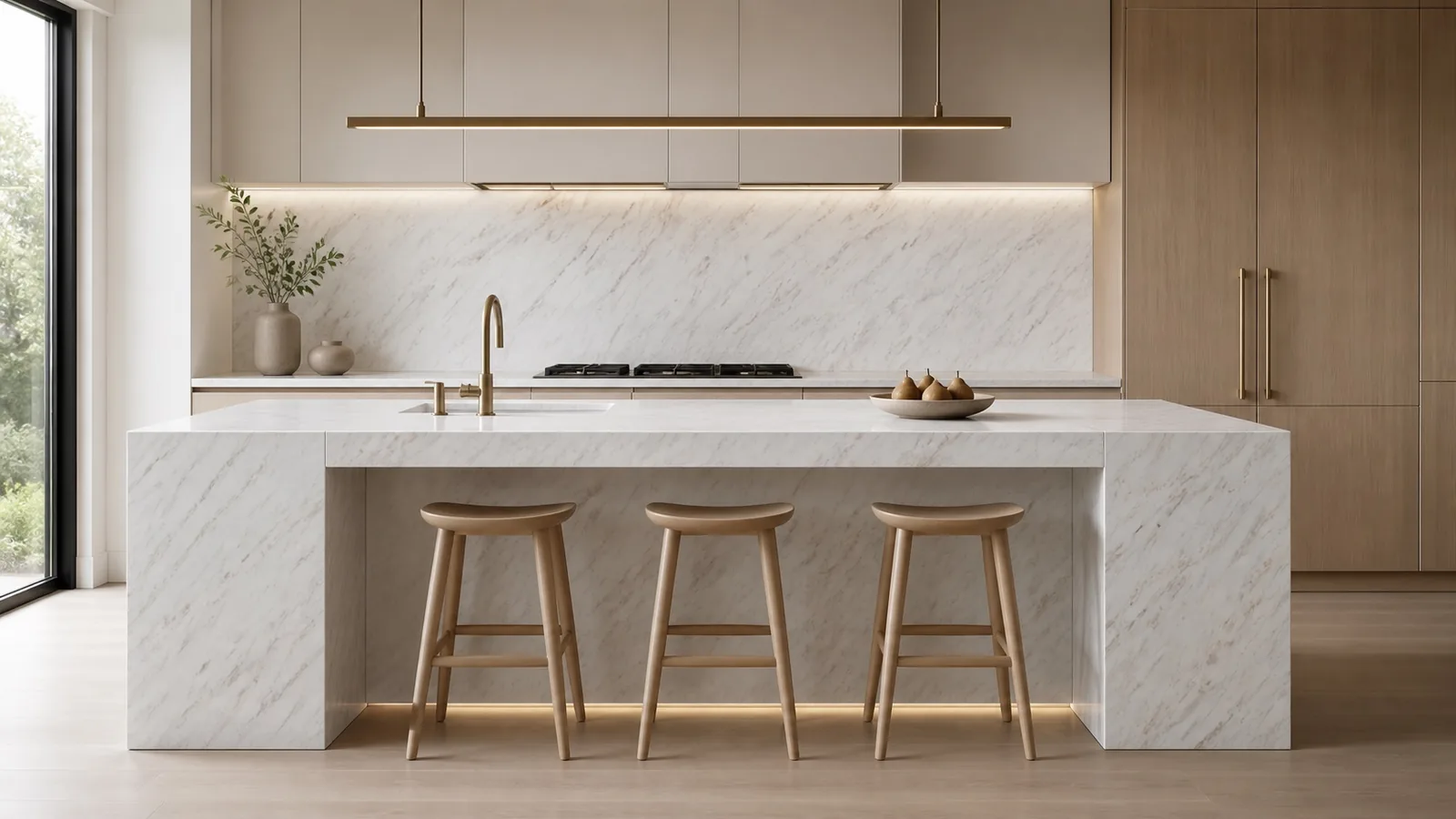 LX7153 White Gold Brush Vein Engineered Quartz Stone Slab thumbnail 4