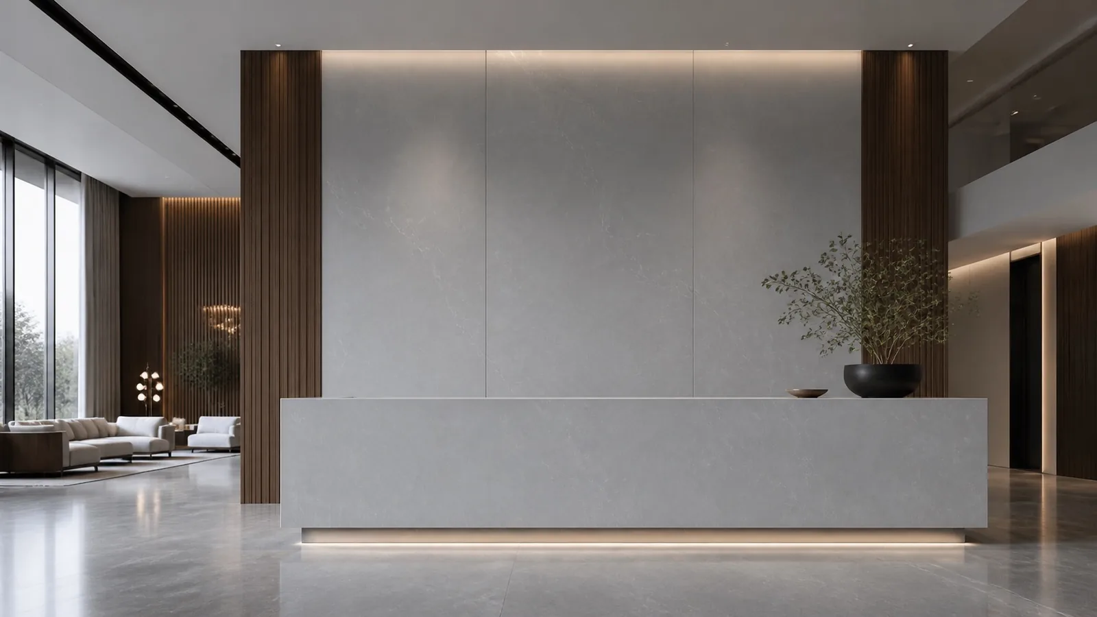 LX7163 Dove Gray Subtle Cloud Vein Engineered Quartz Stone Slab thumbnail 5