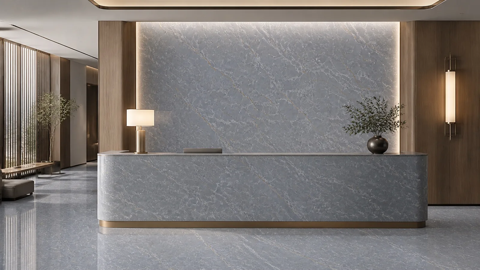 LX7188 Blue Gray Ice Crackle Vein Engineered Quartz Stone Slab thumbnail 5