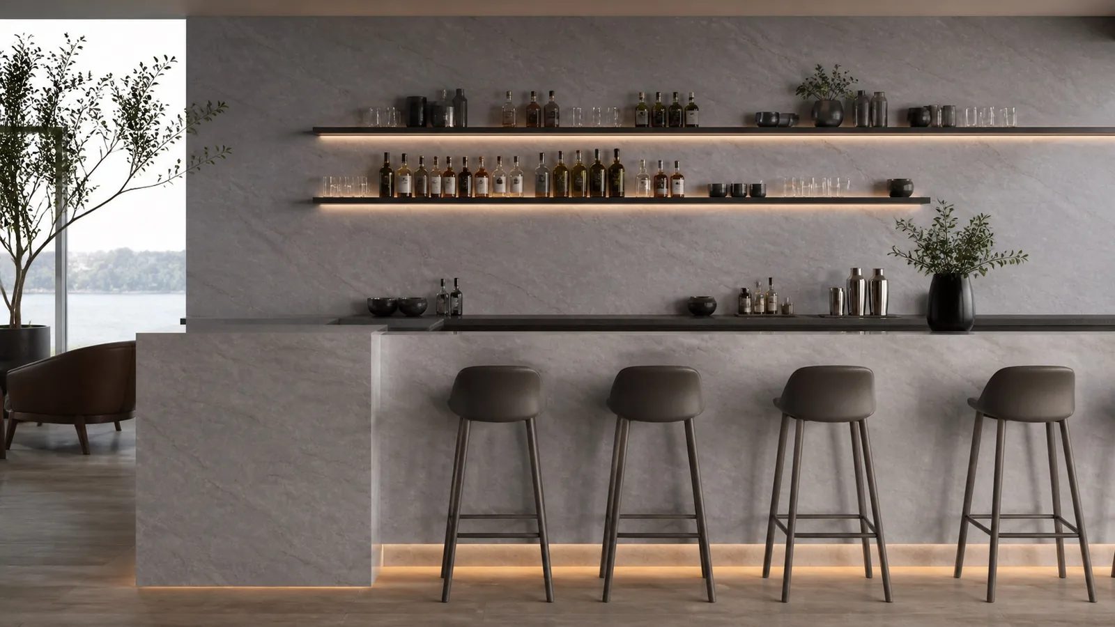 LX9073 Warm Taupe Linear Quartzite Engineered Quartz Stone Slab thumbnail 5