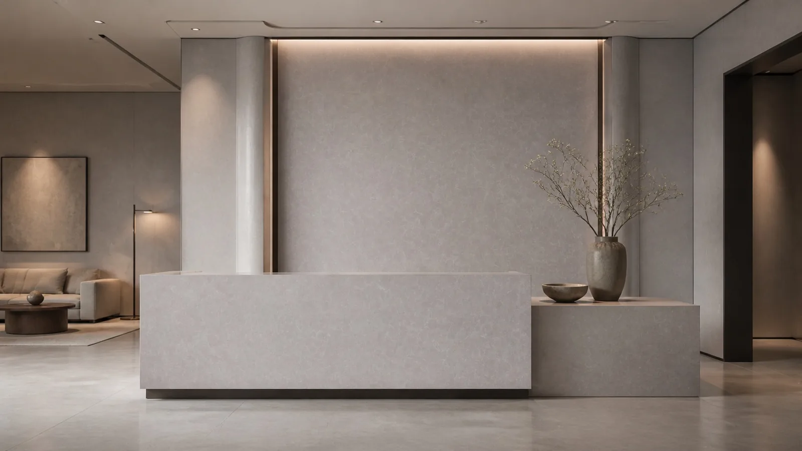 LX6333 Pearl Gray Subtle Cloud Matte Engineered Quartz Stone Slab thumbnail 5