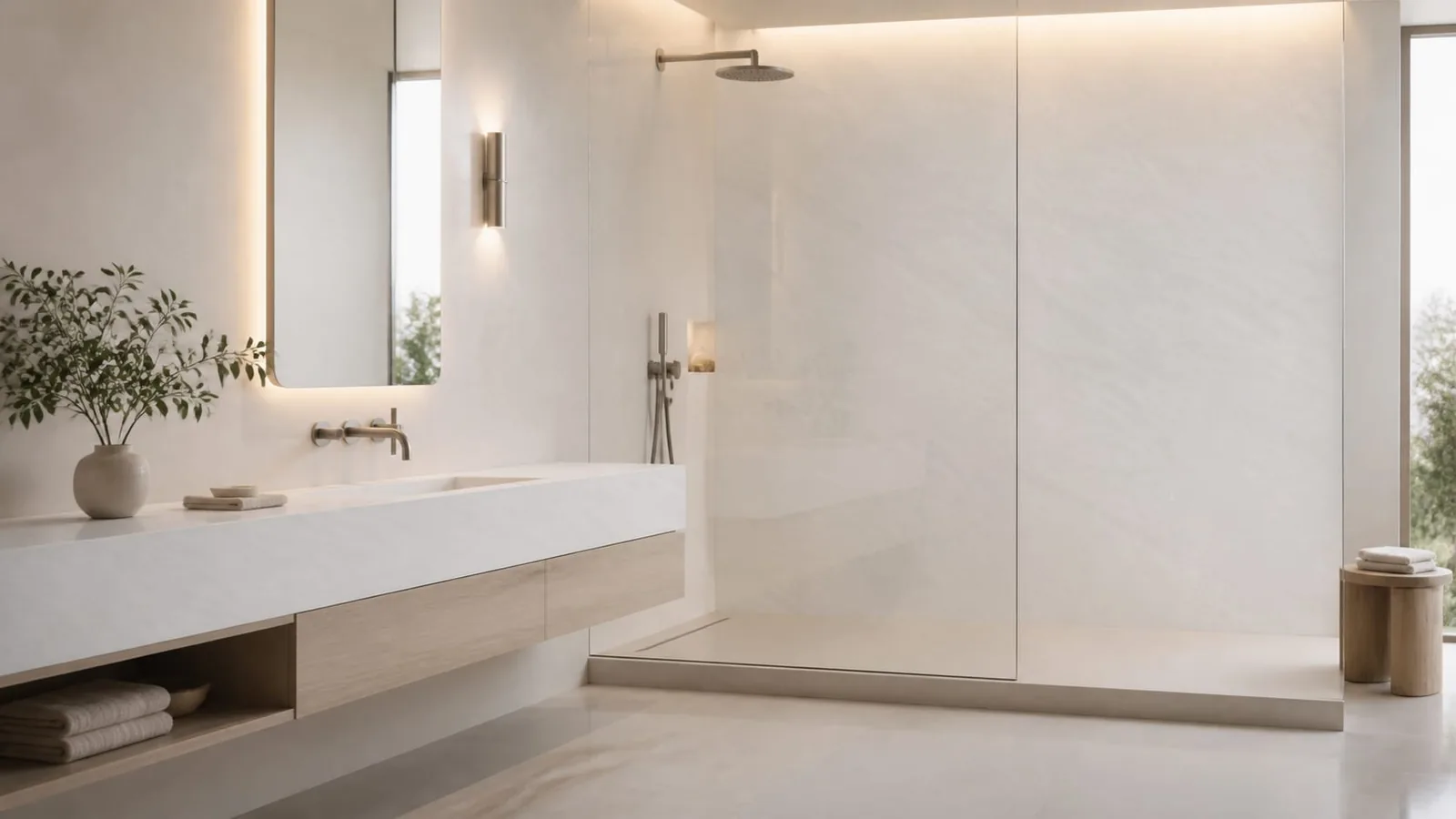 Pearl White Feathered Wave Engineered Quartz Stone Slab for Kitchen Countertops thumbnail 4