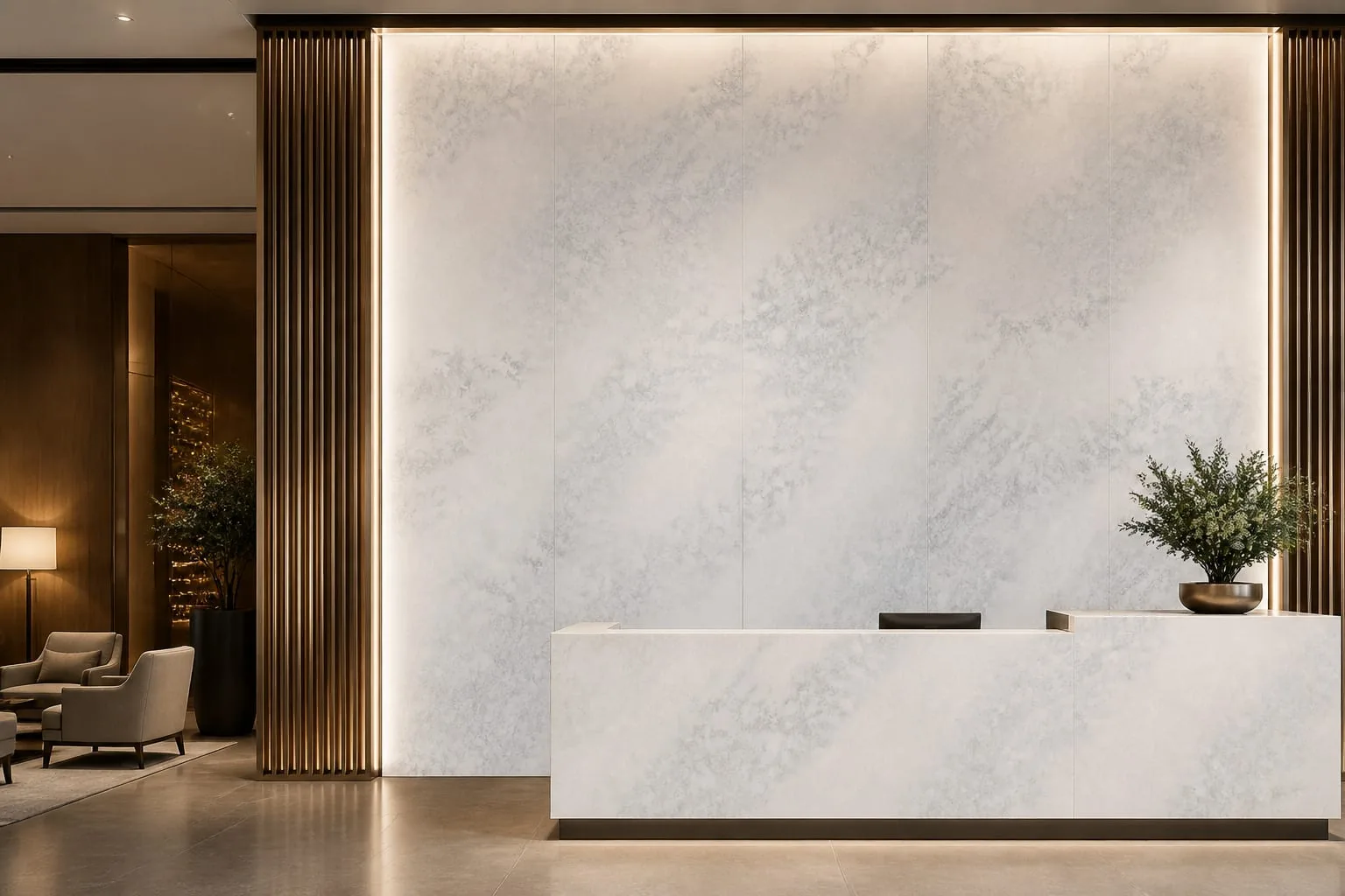 Frost White Cloudy Mist Engineered Quartz Stone Slab for Kitchen and Interior Design thumbnail 5