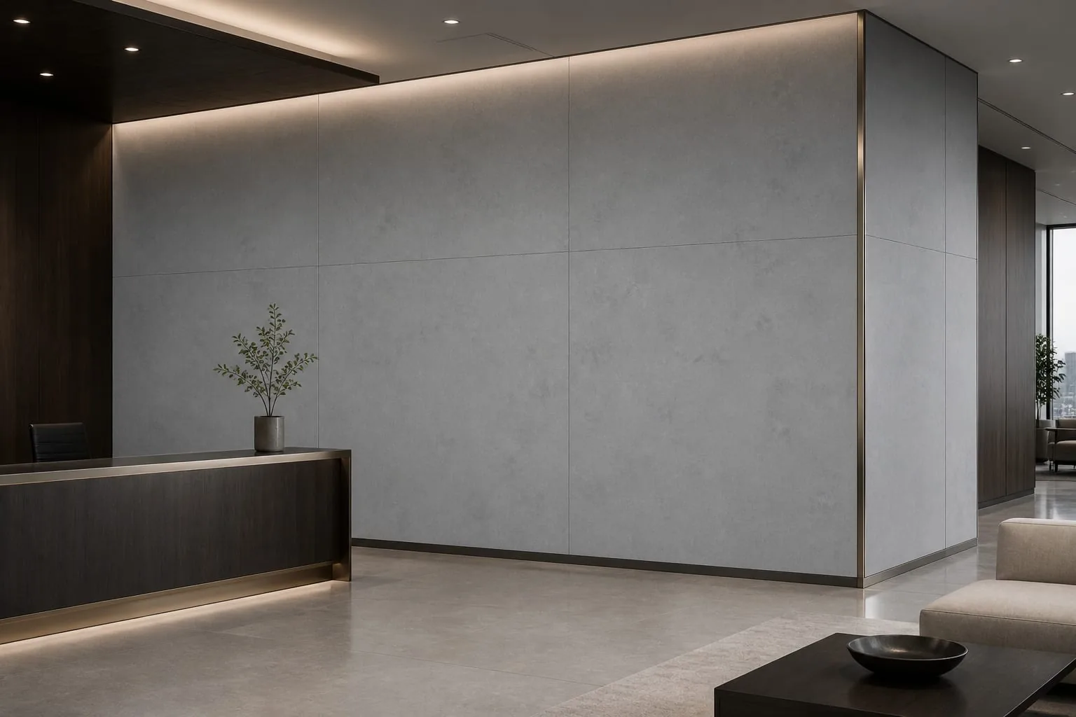 Concrete Gray Soft Cloud Engineered Quartz Stone Slab for Kitchen and Interior Design thumbnail 4