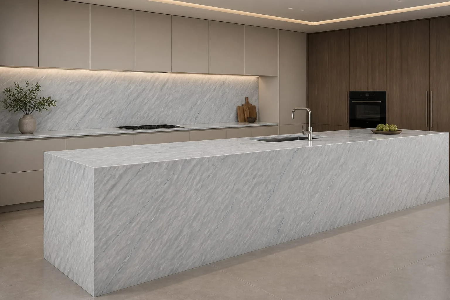 Silver Gray Storm Feather Engineered Quartz Stone Slab for Kitchen and Interior Design thumbnail 3