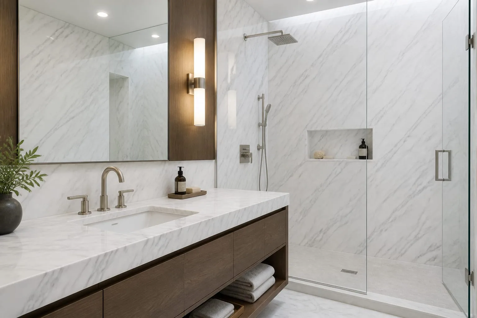 Arctic White Linear Vein Engineered Quartz Stone Slab for Kitchen and Interior Design thumbnail 4