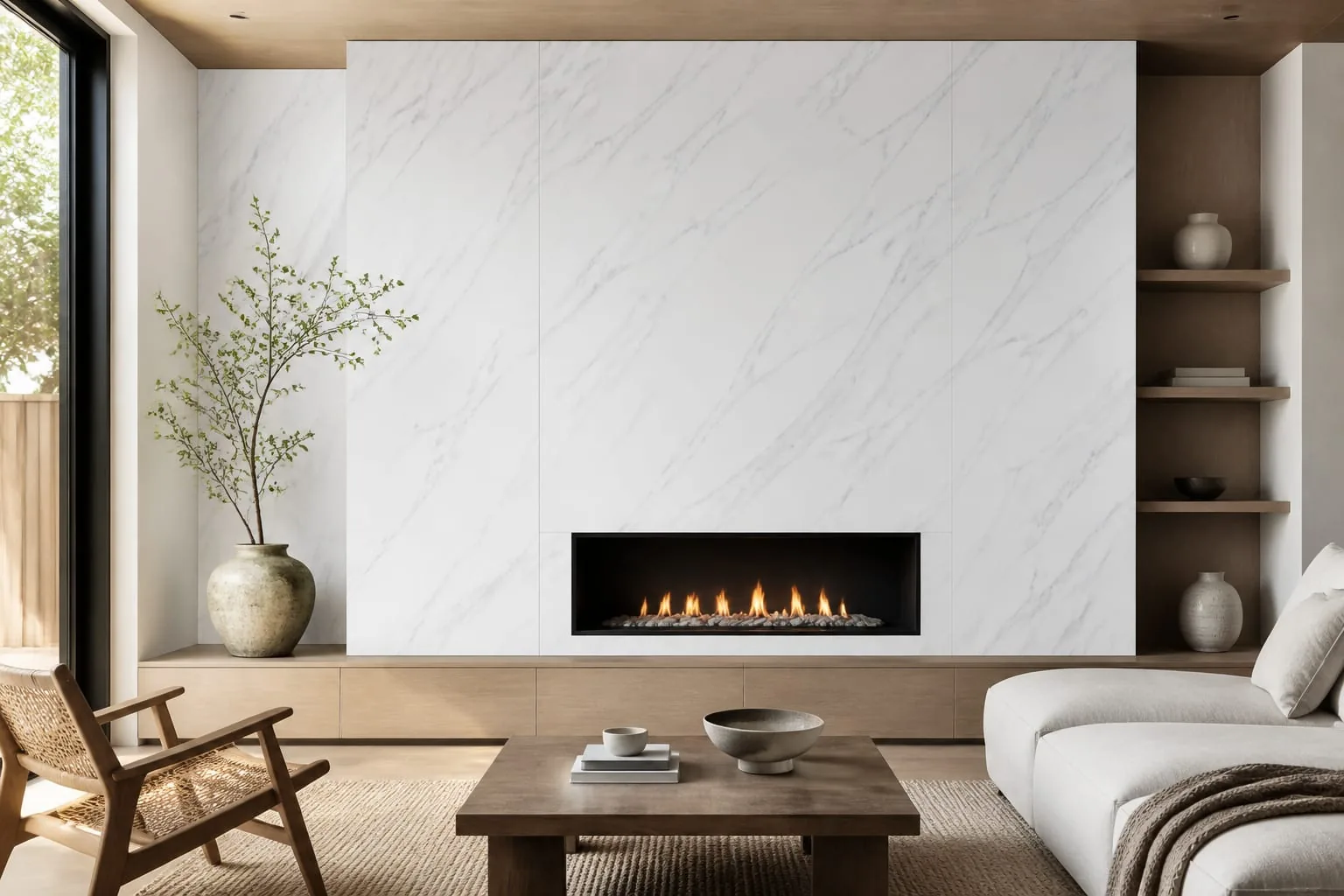 Arctic White Linear Vein Engineered Quartz Stone Slab for Kitchen and Interior Design thumbnail 5
