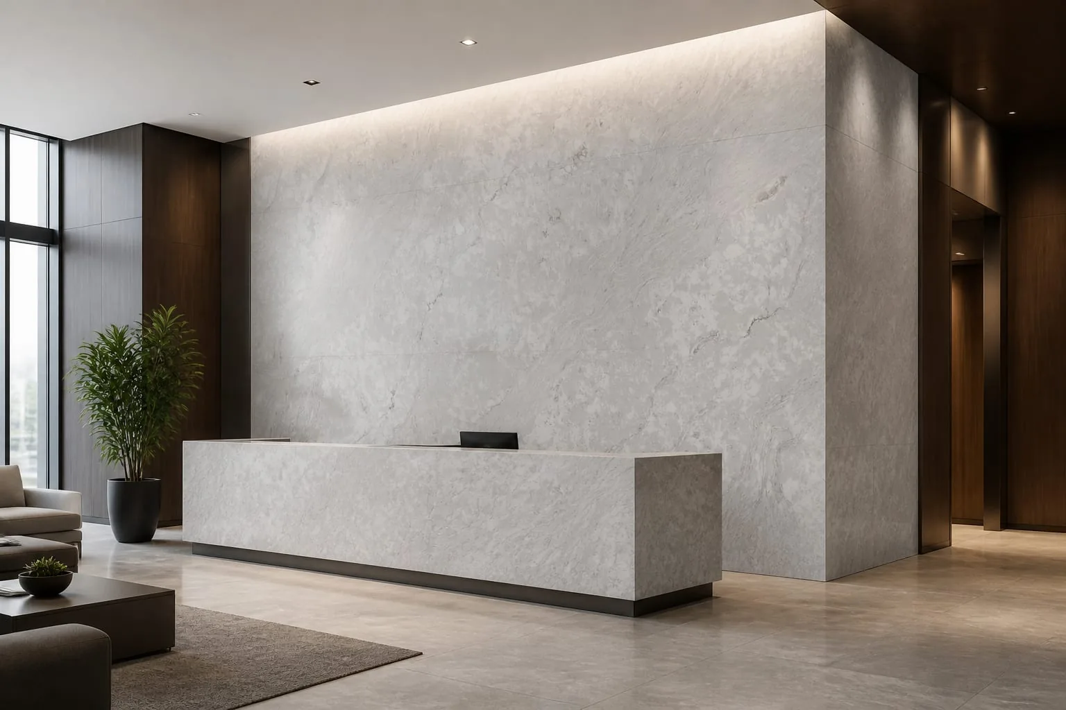 Stone Gray Cloud Texture Engineered Quartz Stone Slab for Kitchen and Interior Design thumbnail 4