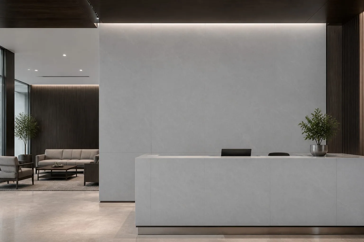 Mist Gray Soft Cloud Engineered Quartz Stone Slab for Kitchen and Interior Design thumbnail 4
