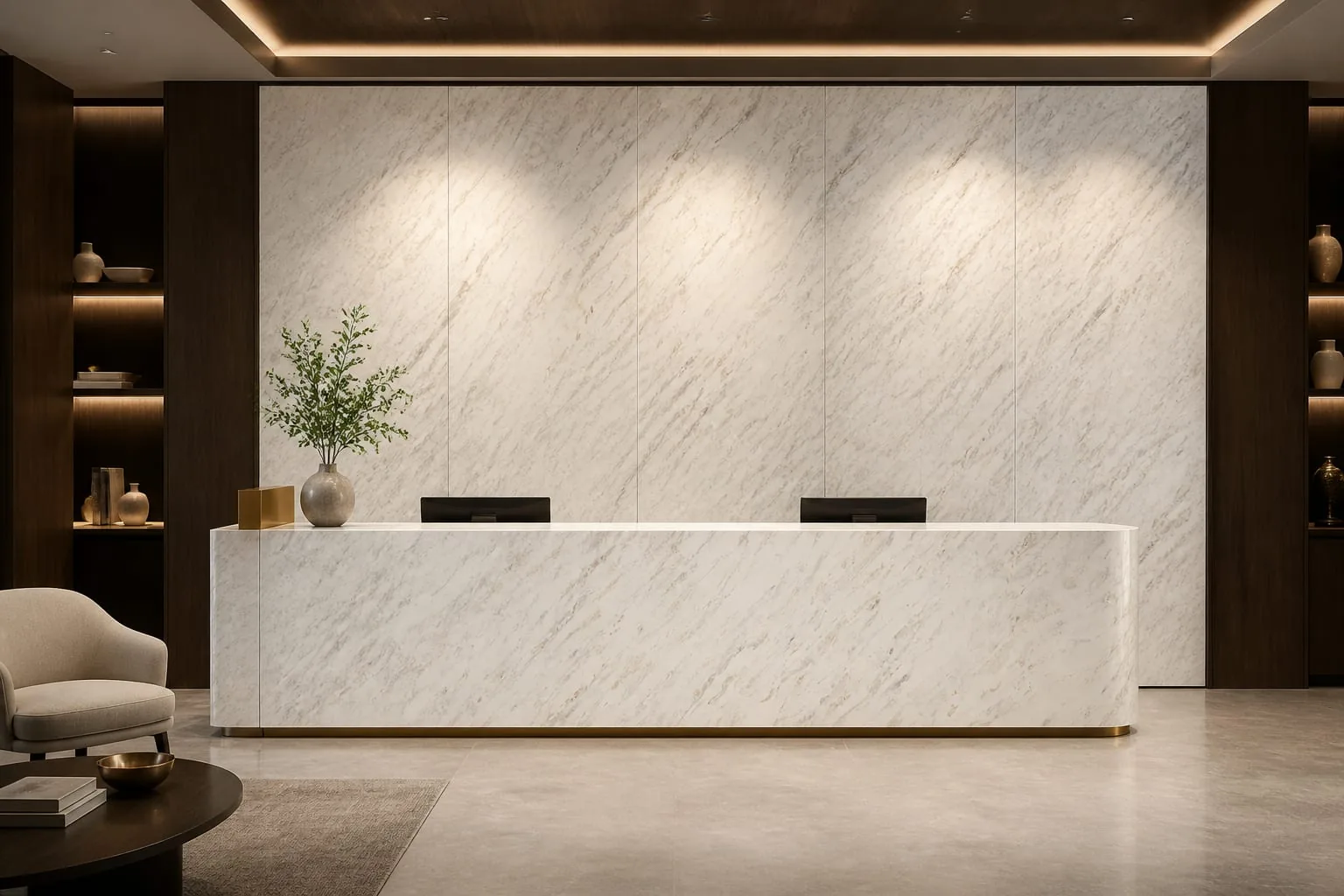 Ivory Brown Feathered Wave Engineered Quartz Stone Slab for Kitchen and Interior Design thumbnail 4