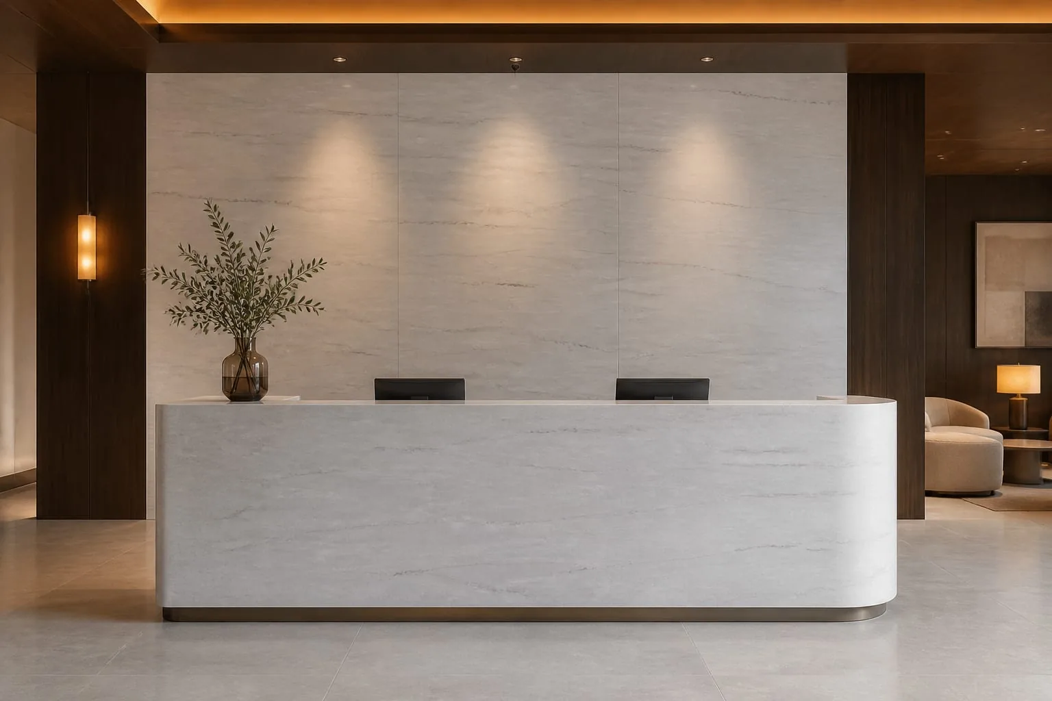 Ash Gray Brushed Layer Engineered Quartz Stone Slab for Kitchen and Interior Design thumbnail 5