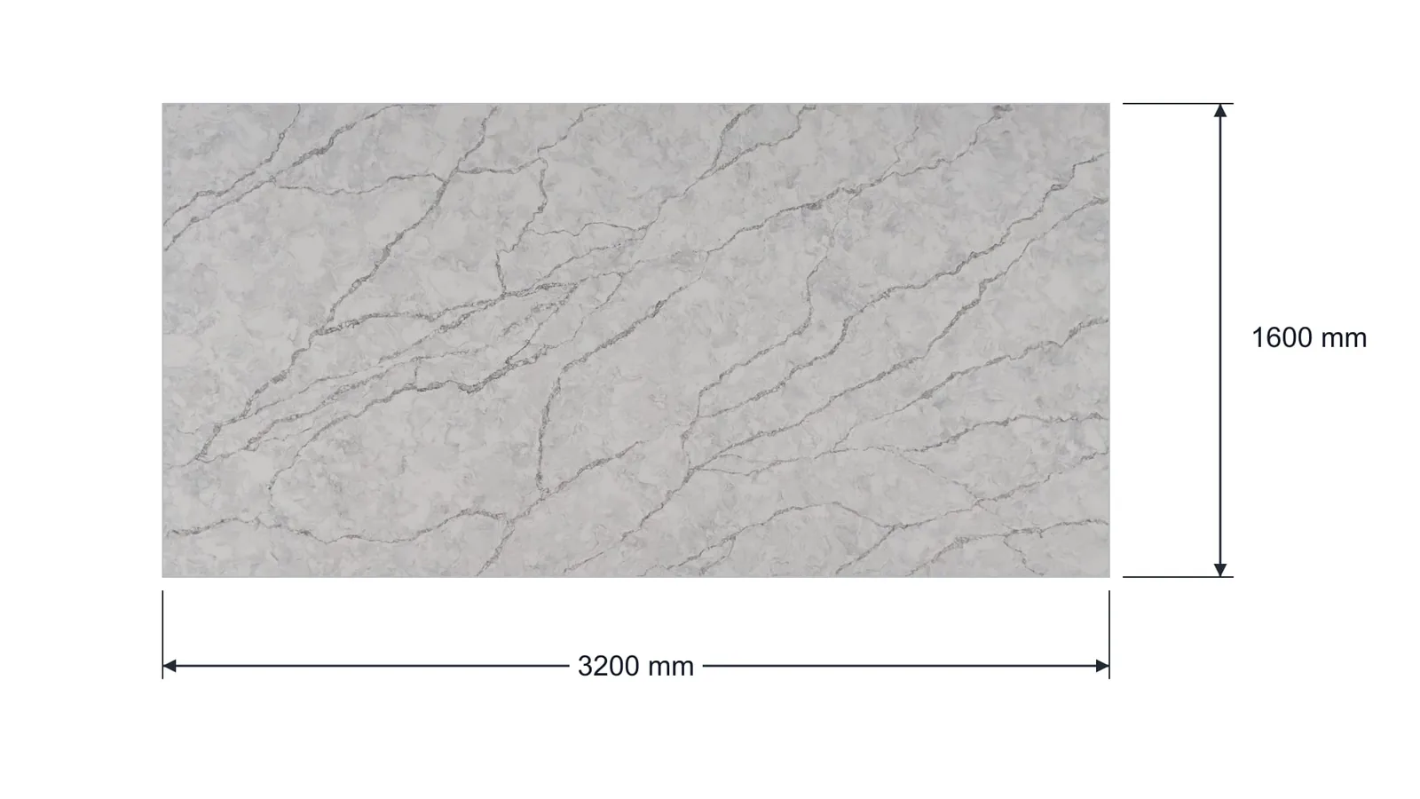 Light Gray Fractured Vein Engineered Quartz Stone Slab for Kitchen and Interior Design thumbnail 2