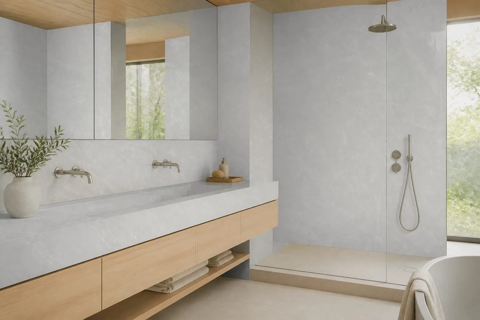 Pearl Gray Crystalline Frost Engineered Quartz Stone Slab for Kitchen and Interior Design thumbnail 4
